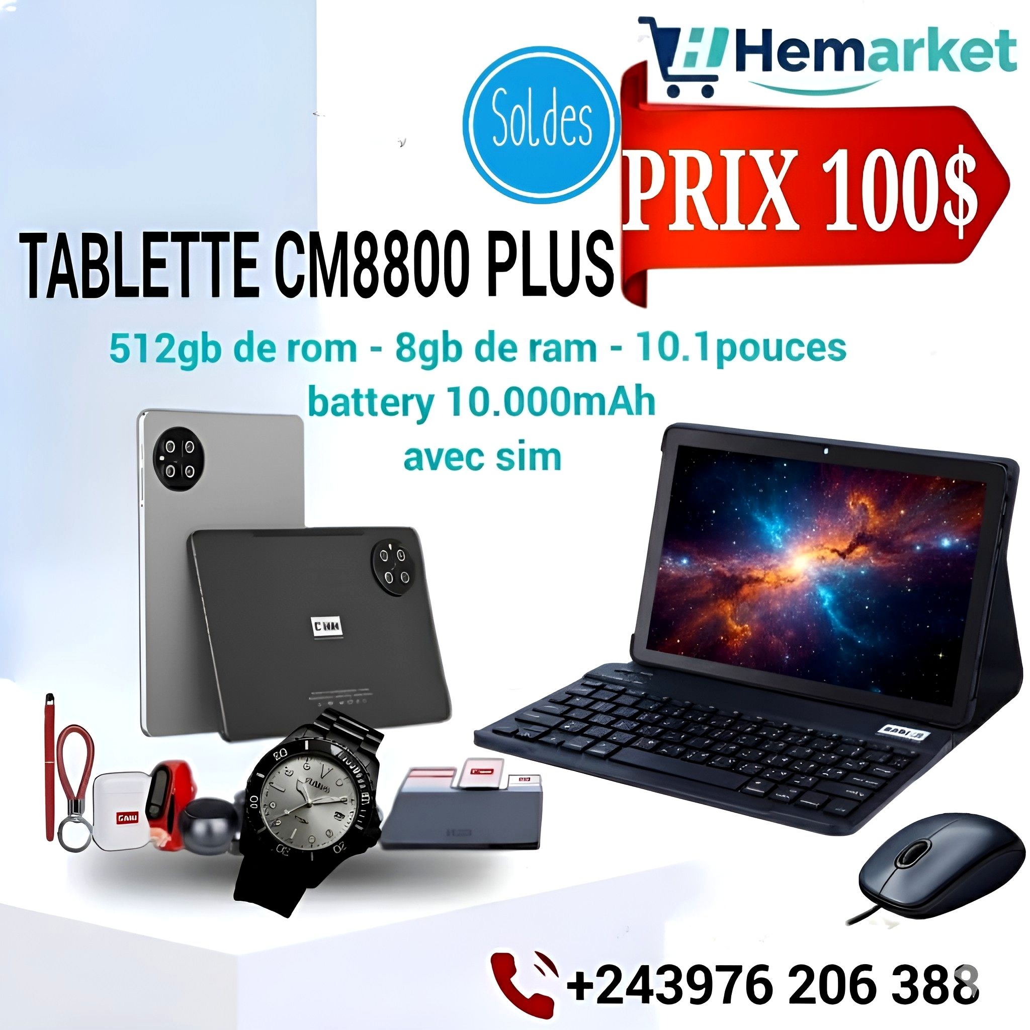 Hemarket Facebook ad: Travail, études ou divertissement?