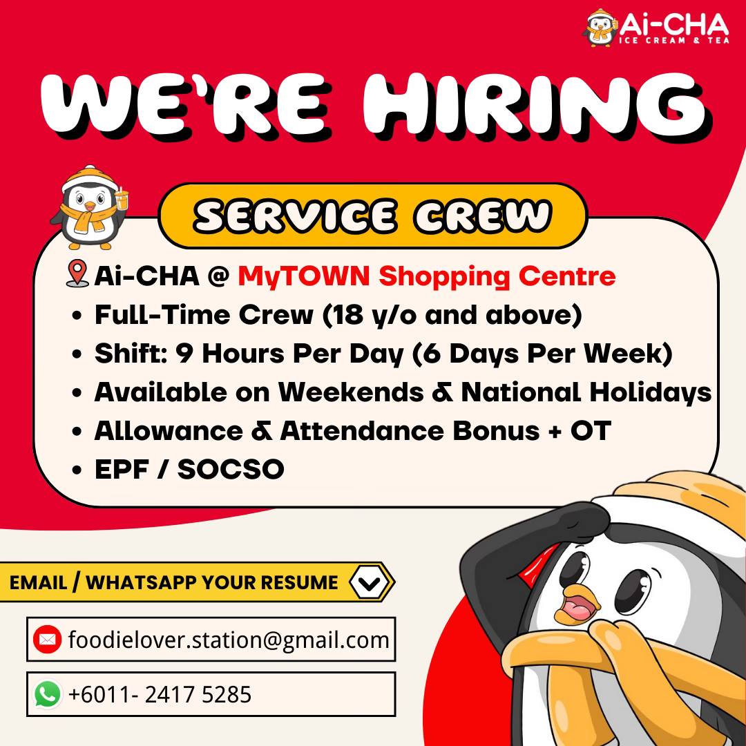 Ai-CHA Mytown Facebook ad: We’re Hiring! Join Our Team!