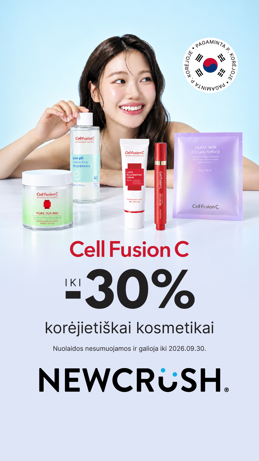 Newcrush Facebook ad: Nuolaidos iki -45% + dovana