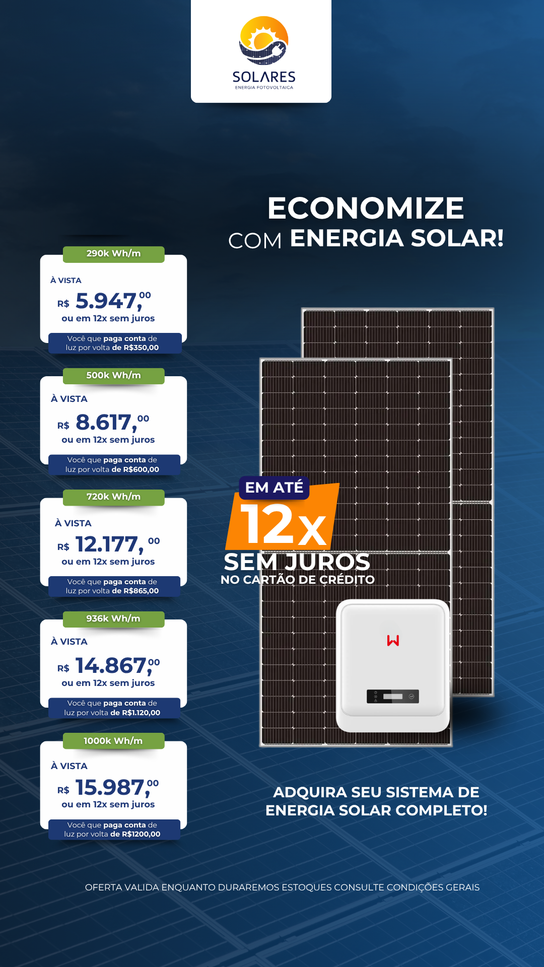 Solares Soluções em Energia Solar Facebook ad from Apr 8, 2026