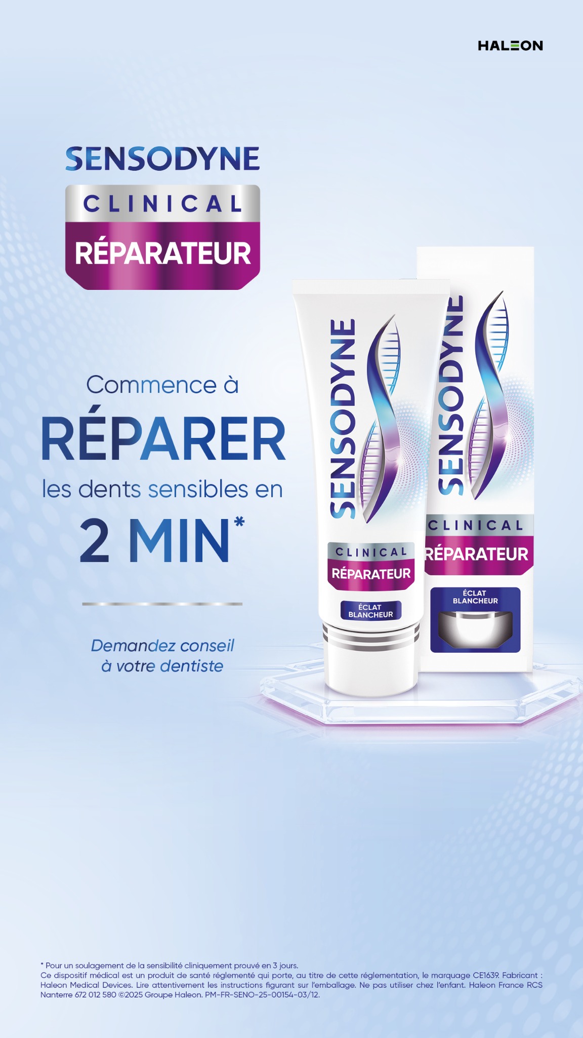 Sensodyne France Facebook ad: Sensodyne Clinical Réparateur