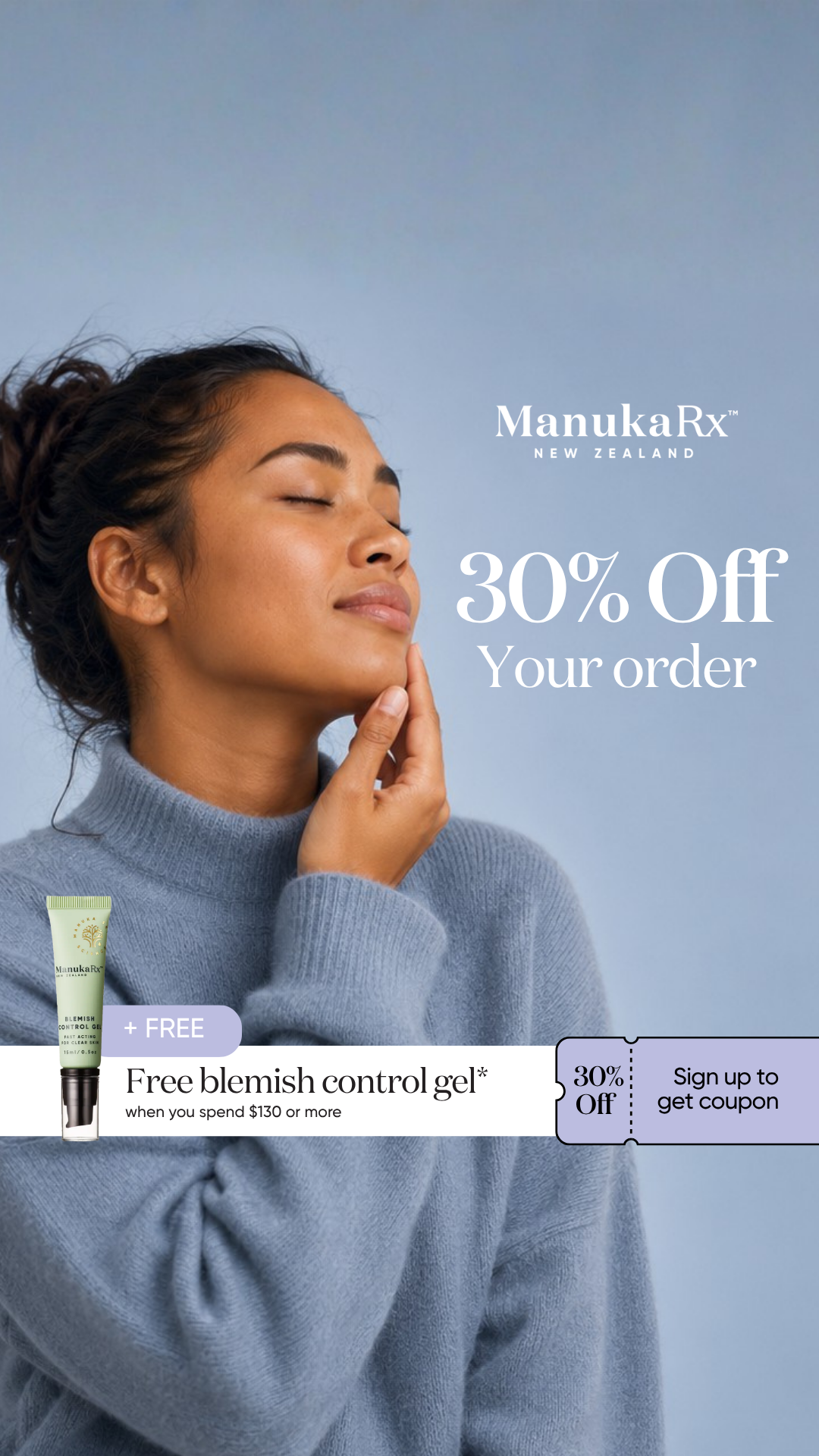 ManukaRx Natural Skincare Facebook ad