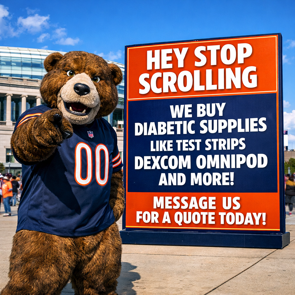 My DiabeticBuyback Facebook ad: Hey Bears Fans! Sell Your Diabetic Supplies Today!
