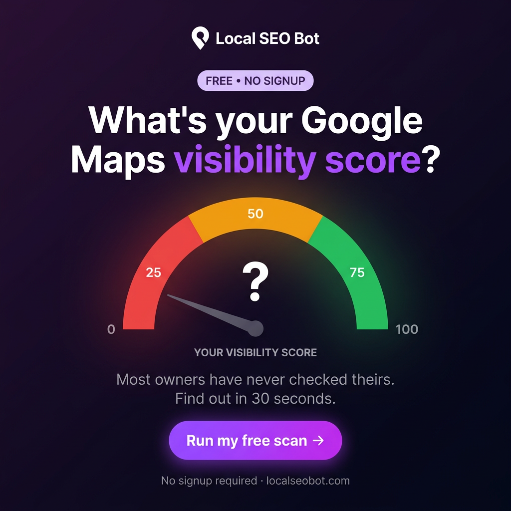 Local SEO Bot Facebook ad: See where you actually rank, free