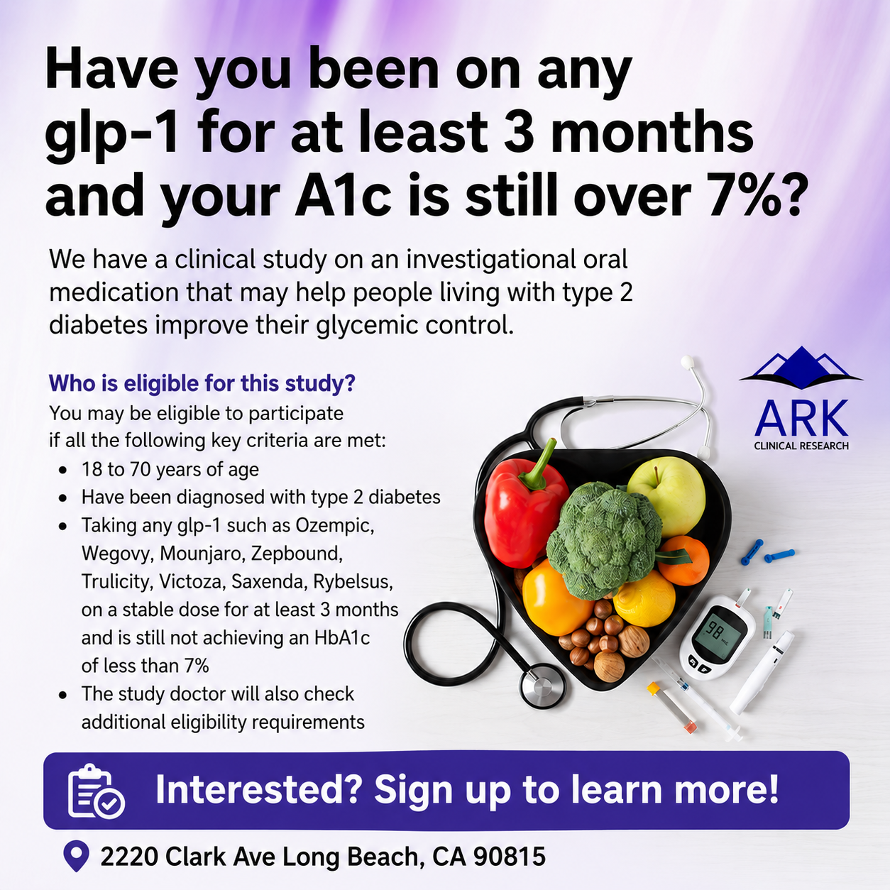 Ark Clinical Research Facebook ad from Jun 26, 2026