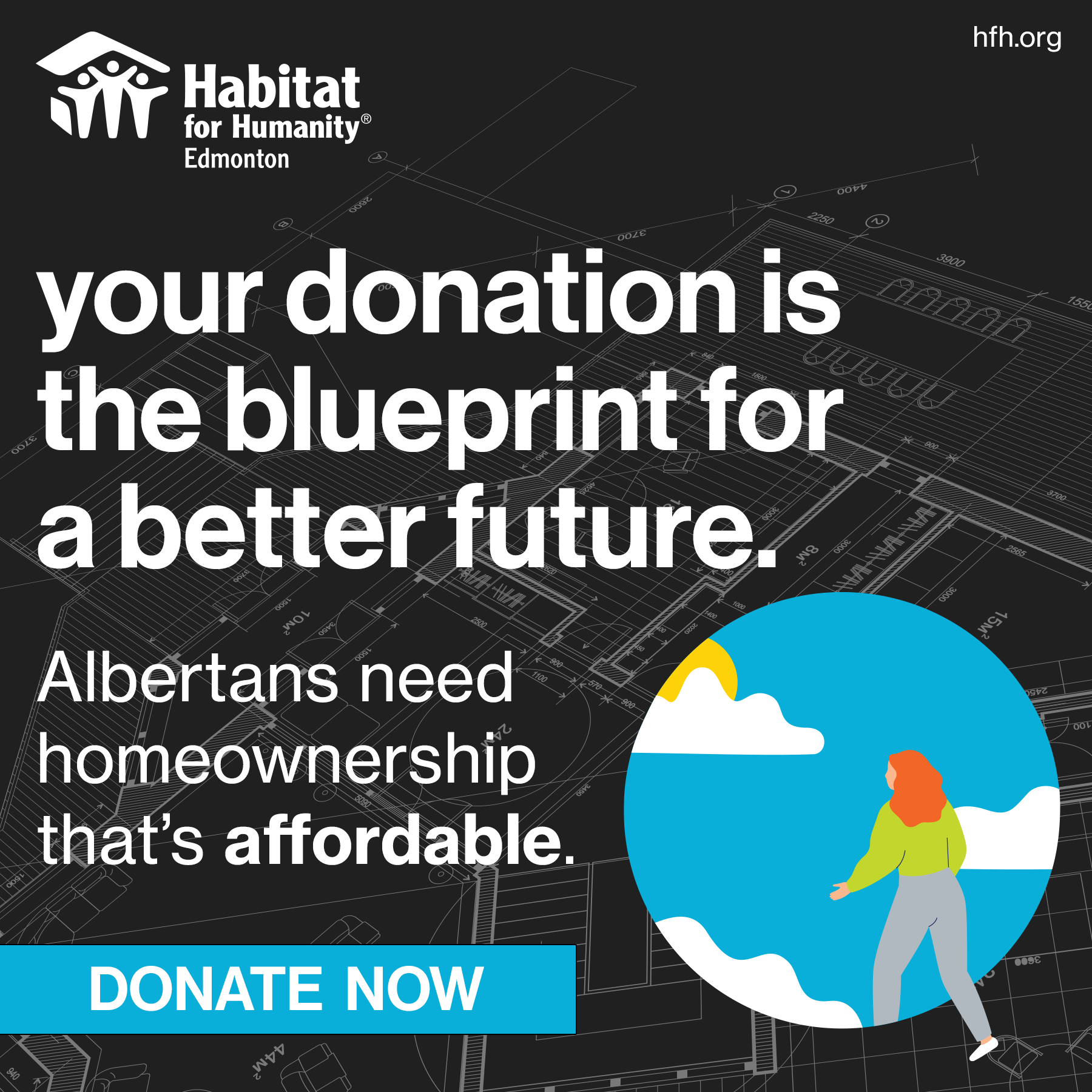 Habitat for Humanity Edmonton Facebook ad: Donate and Support
