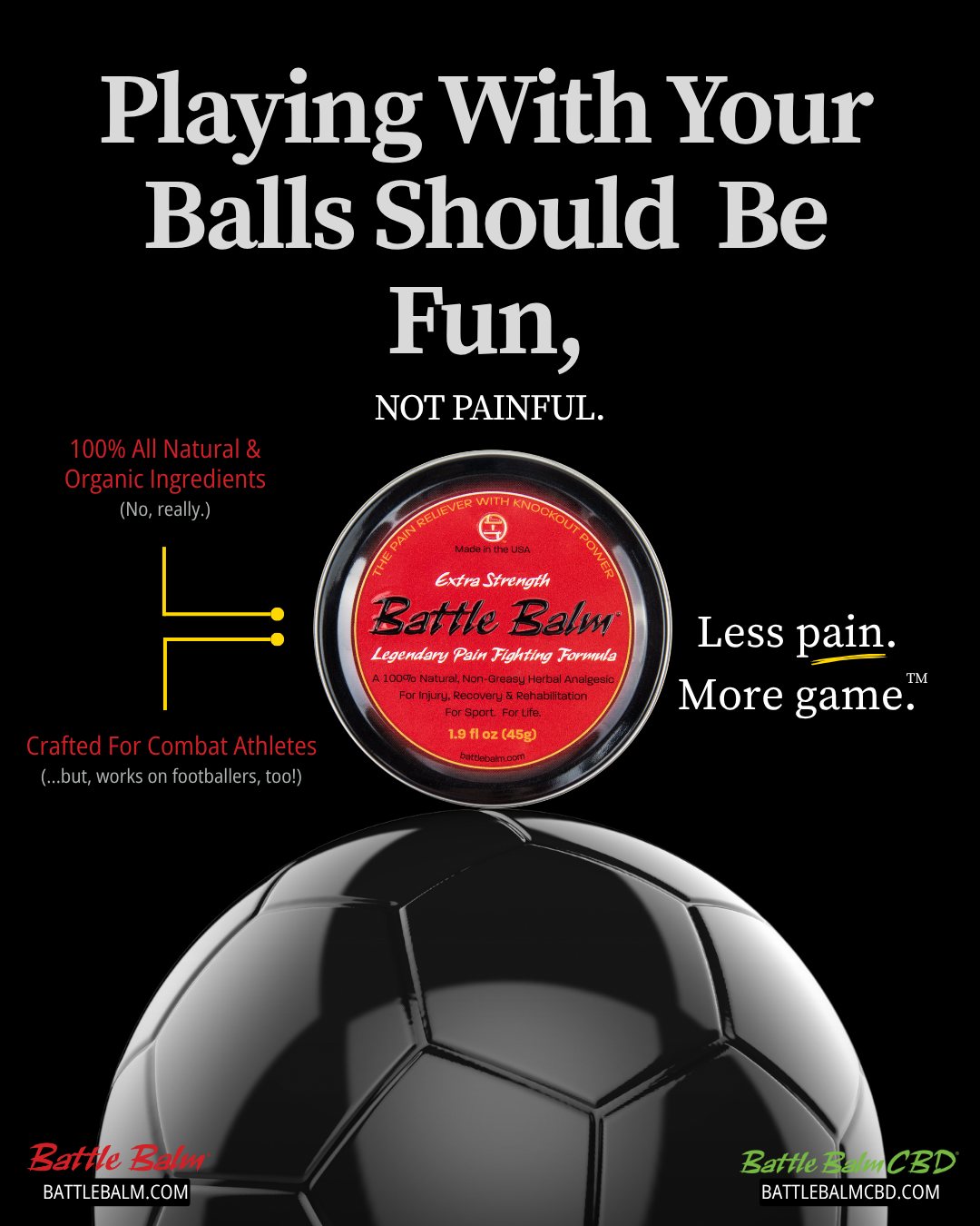 Battle Balm Facebook ad: Battle Balm - Powerful, All Natural Pain Relief Cream That…