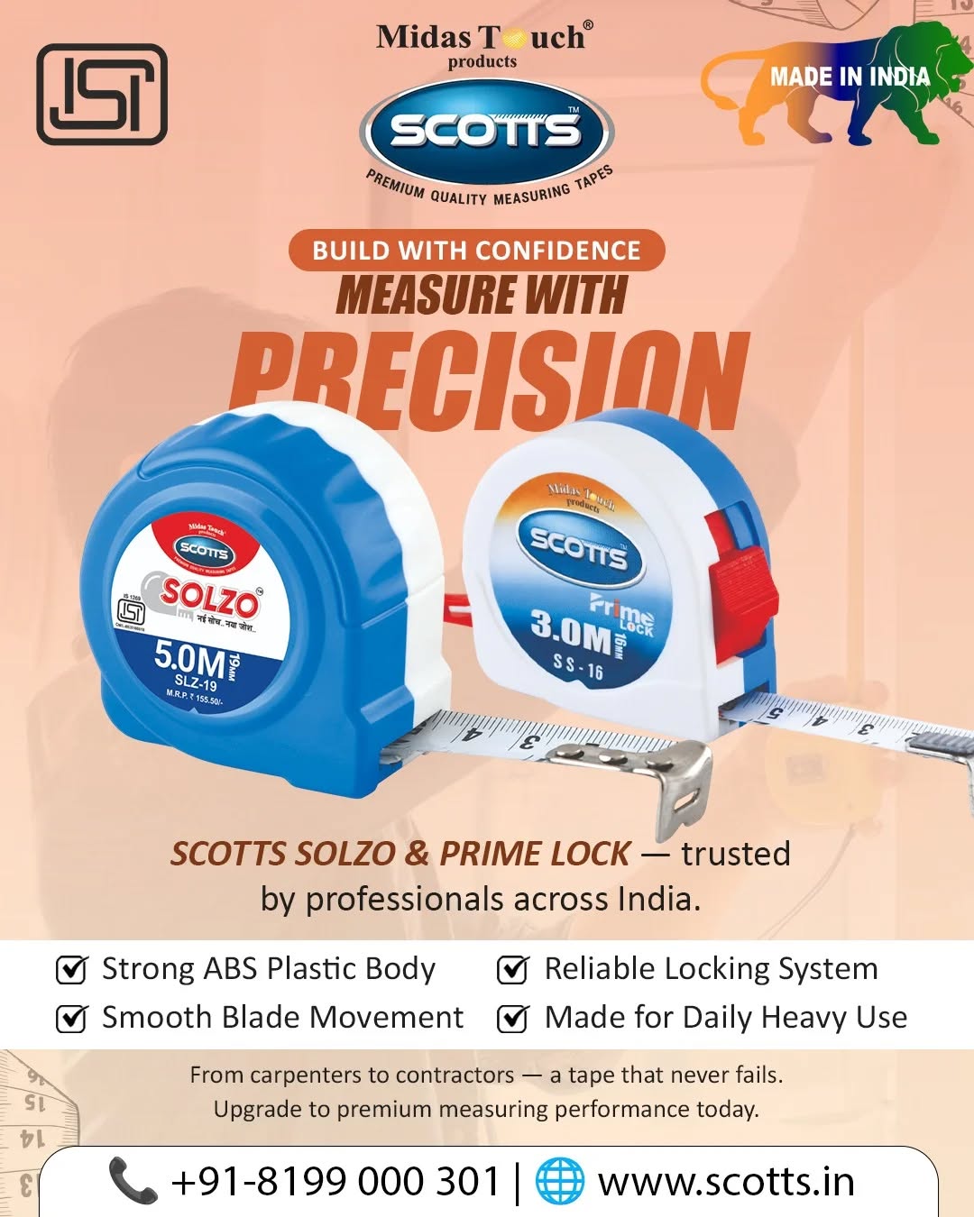 Scotts Measuring Tape Facebook ad: Precision You Can Trust.