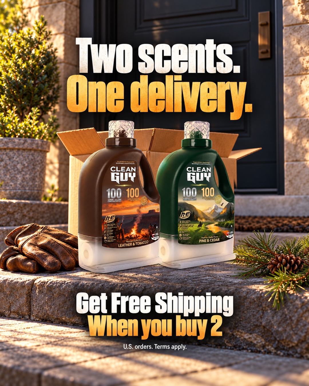 Clean Guy Facebook ad: Laundry built for how men actually live.