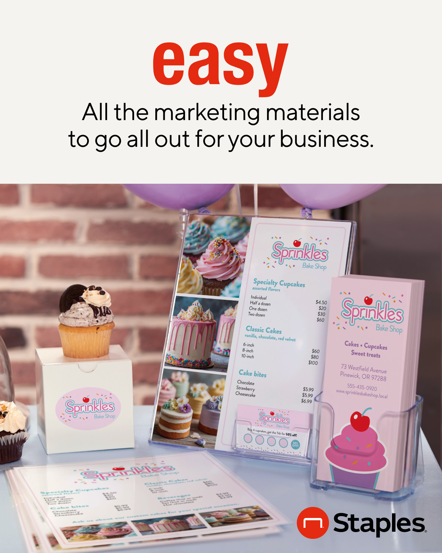 Staples Facebook ad: We print it all