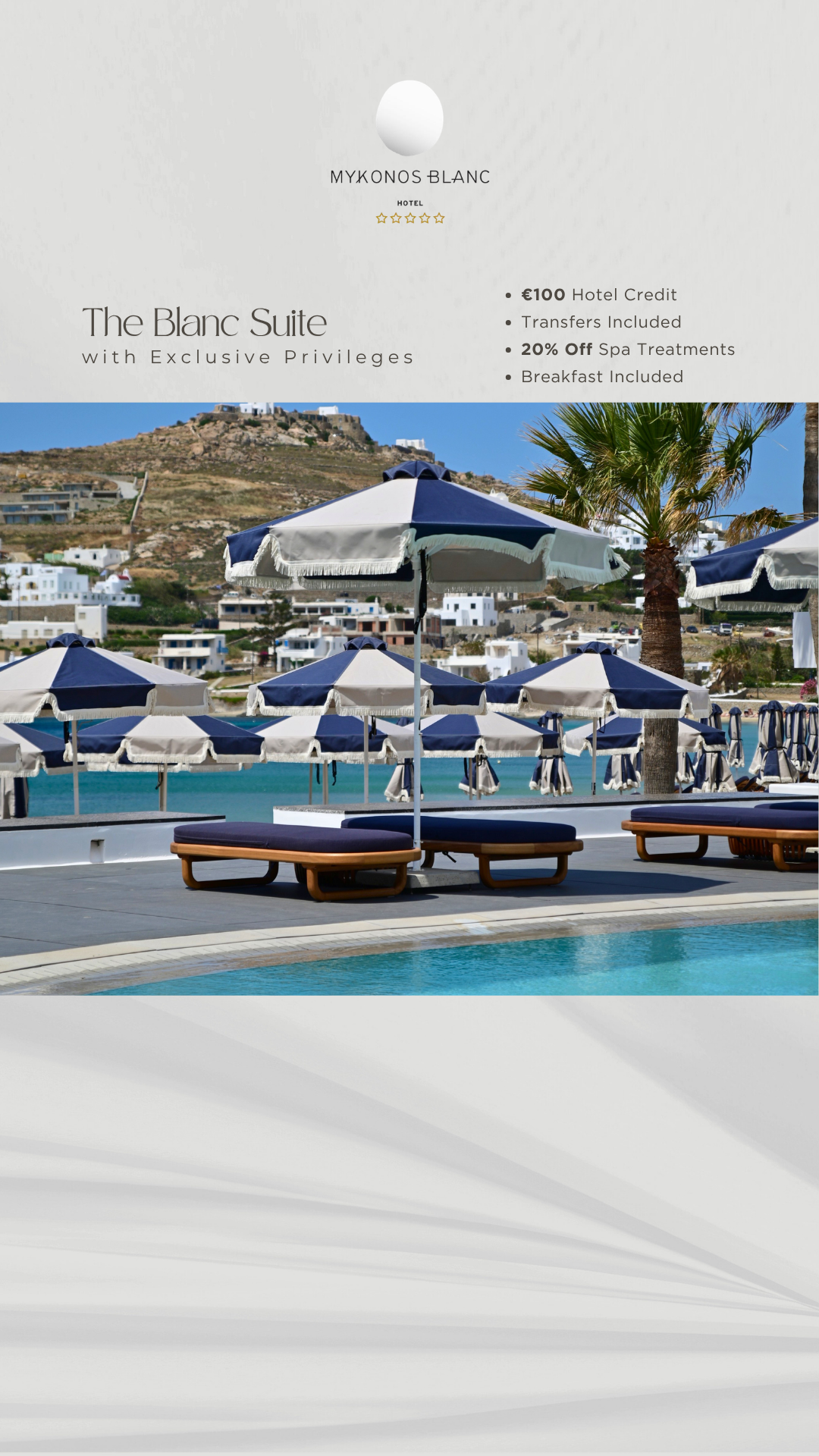 Mykonos Blanc Hotel Facebook ad from Jun 9, 2026