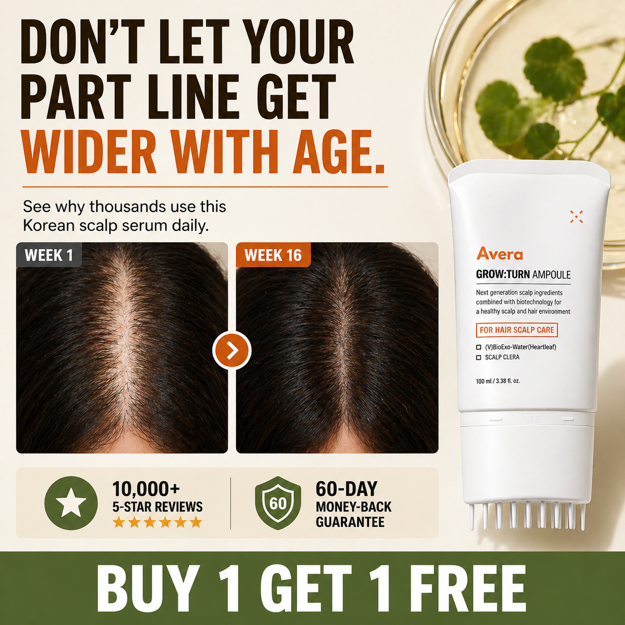 Avera Facebook ad: Korea's #1 Hair Growth Serum