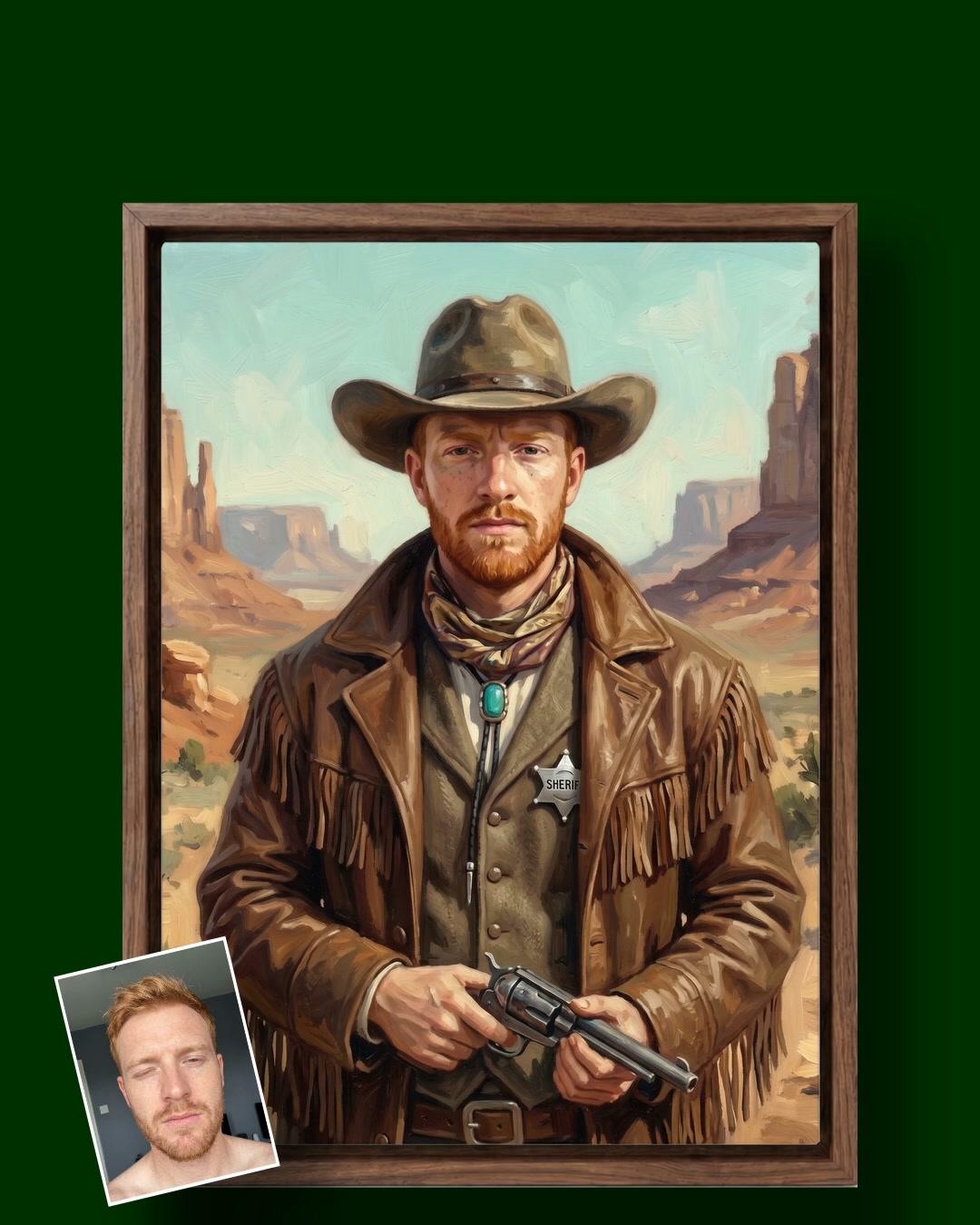 Turn Me Royal Facebook ad: Your family's wild west legend, painted forever.