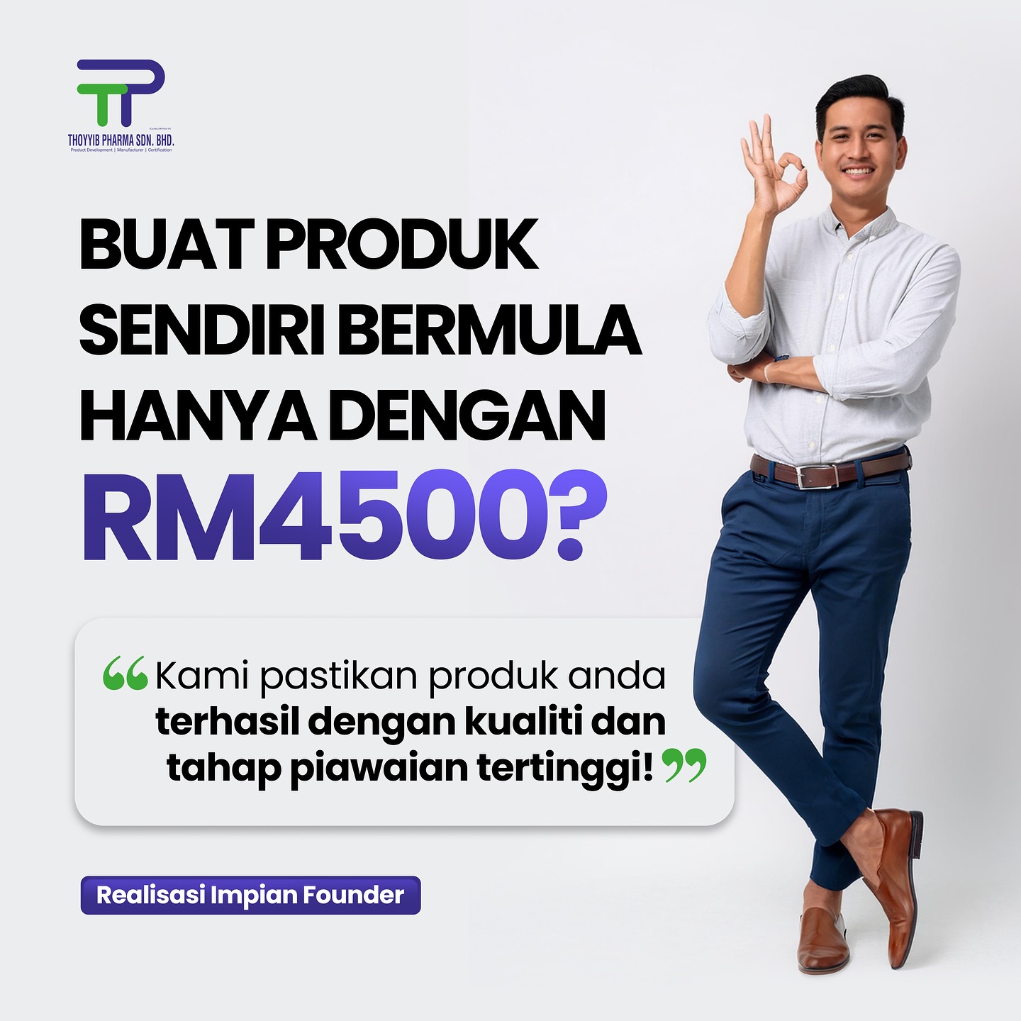 Thoyyib Pharma Facebook ad: THOYYIB PHARMA MEREALISASIKAN IMPIAN FOUNDER
