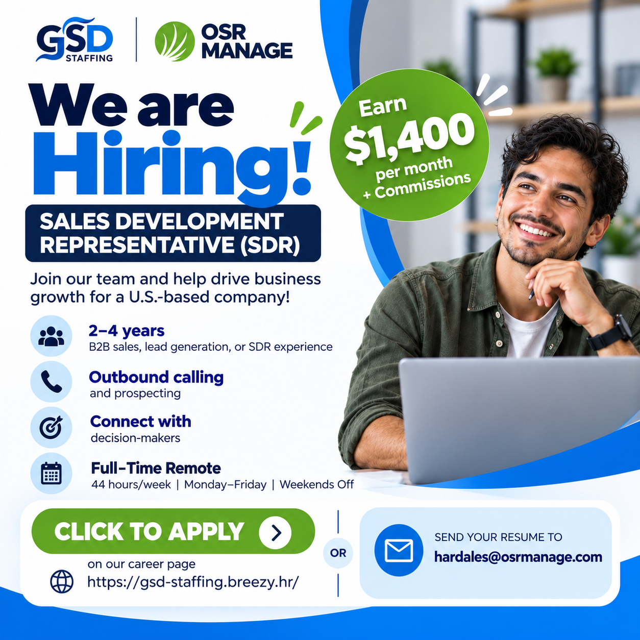 OSR Manage Facebook ad: Work Remotely! Apply Now!