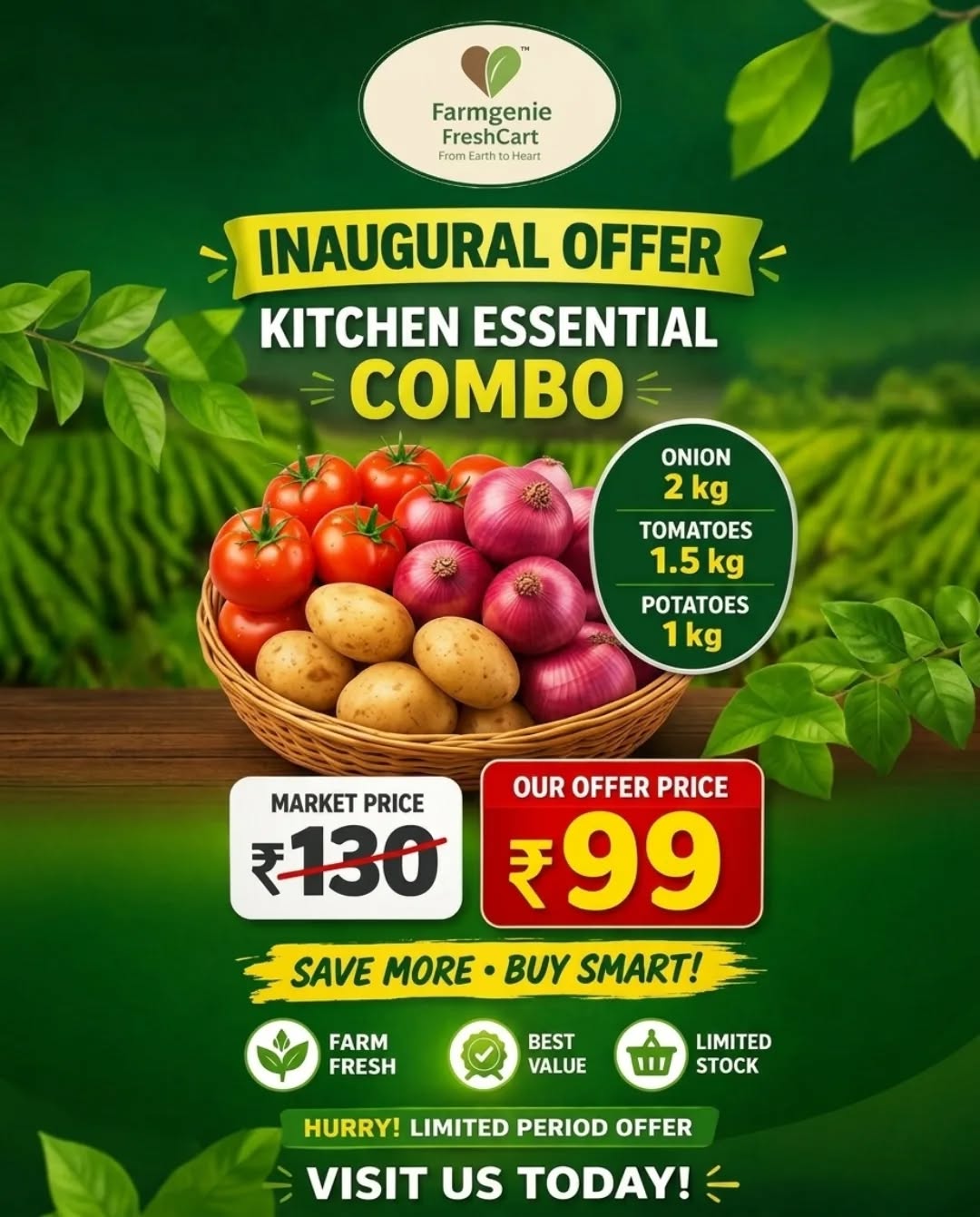 Farmgenie FreshCart Facebook ad: Freshness You Can Trust.