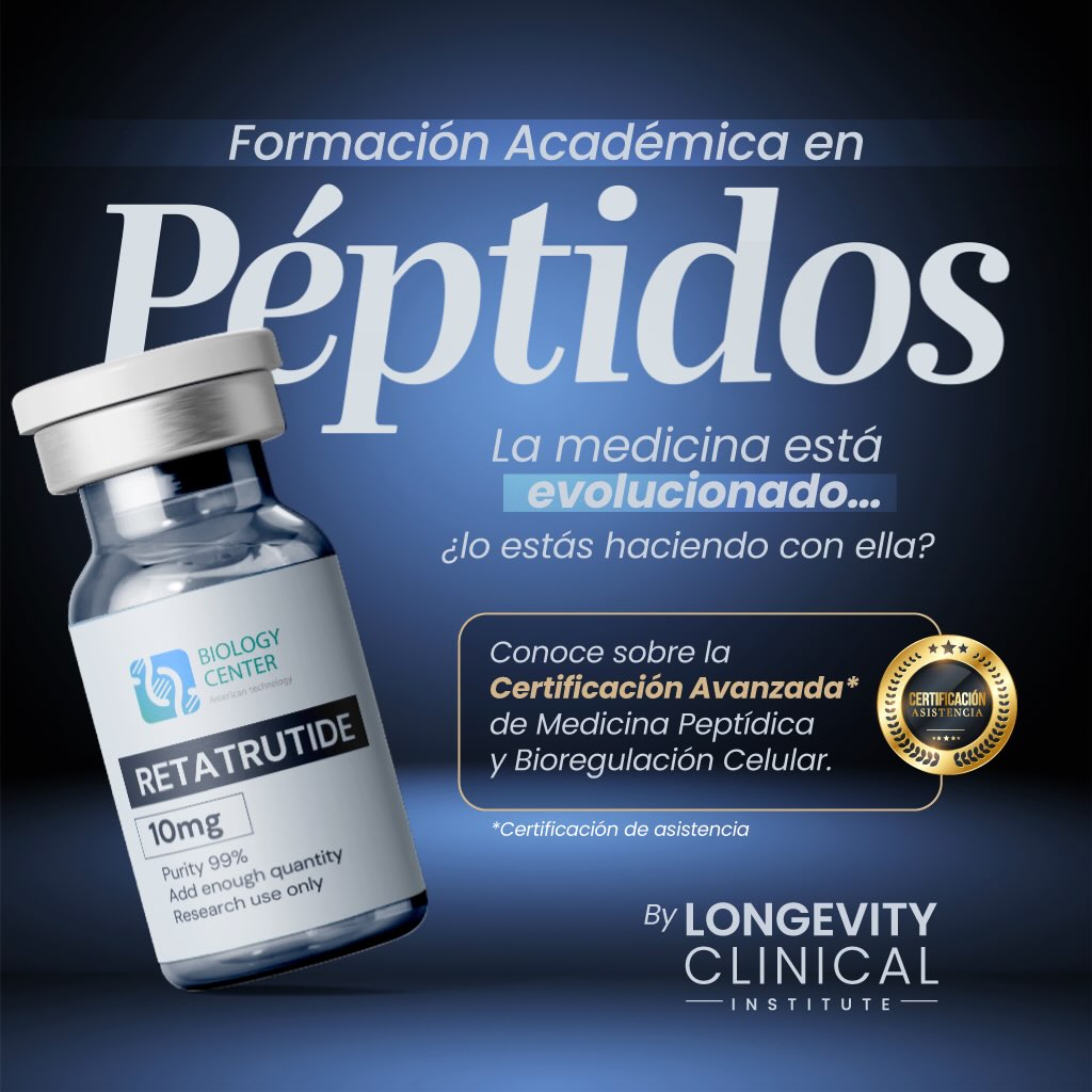 Carolina Rodríguez MD, Longevity Medicine Facebook ad: ¿Quieres certificarte en Péptidos y Longevidad… pero no…