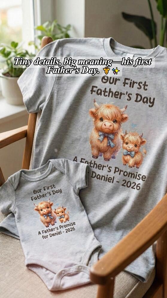 Insgifts Facebook ad: Custom Name Our First Father's Day Parent-Child Matching…