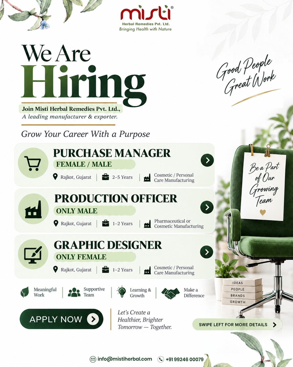Misti Herbal Remedies Facebook ad: WE ARE HIRING!