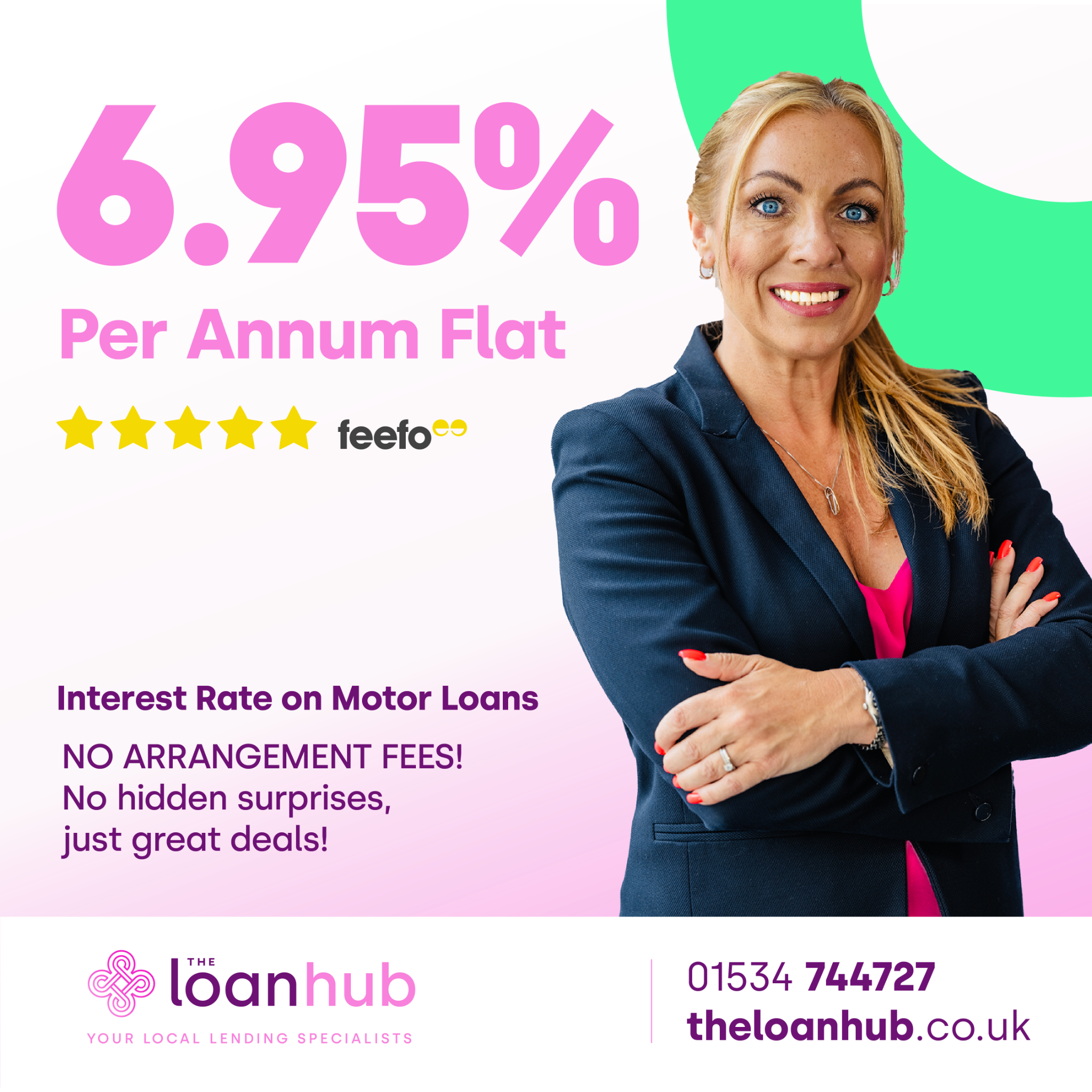 The Loan Hub Facebook ad: Motor & Asset Finance Jersey