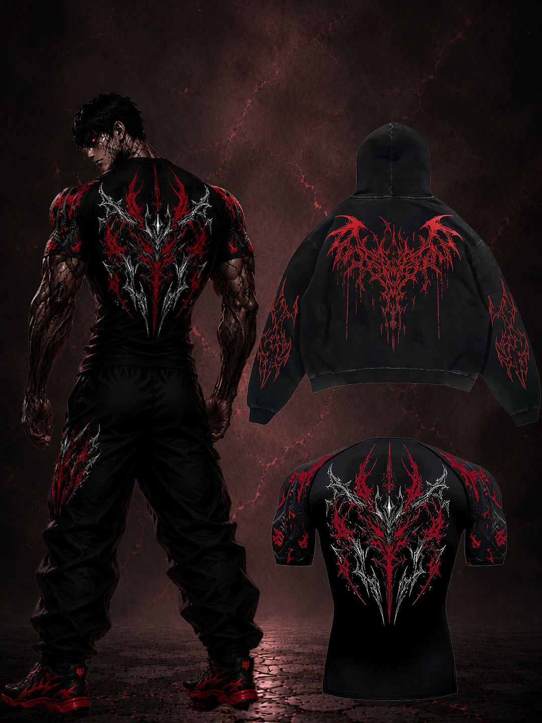 Sinarchic-Shop Facebook ad: TATTOO-INSPIRED GOTHIC GYM SETS