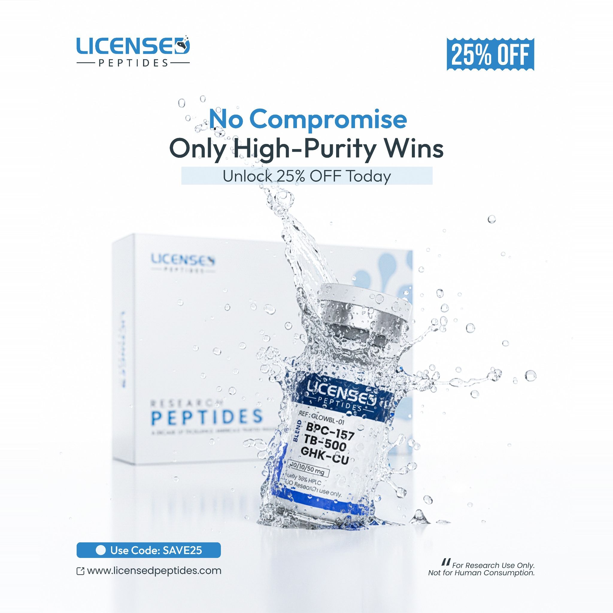 Licensed Peptides Research Journal Facebook ad from May 8, 2026