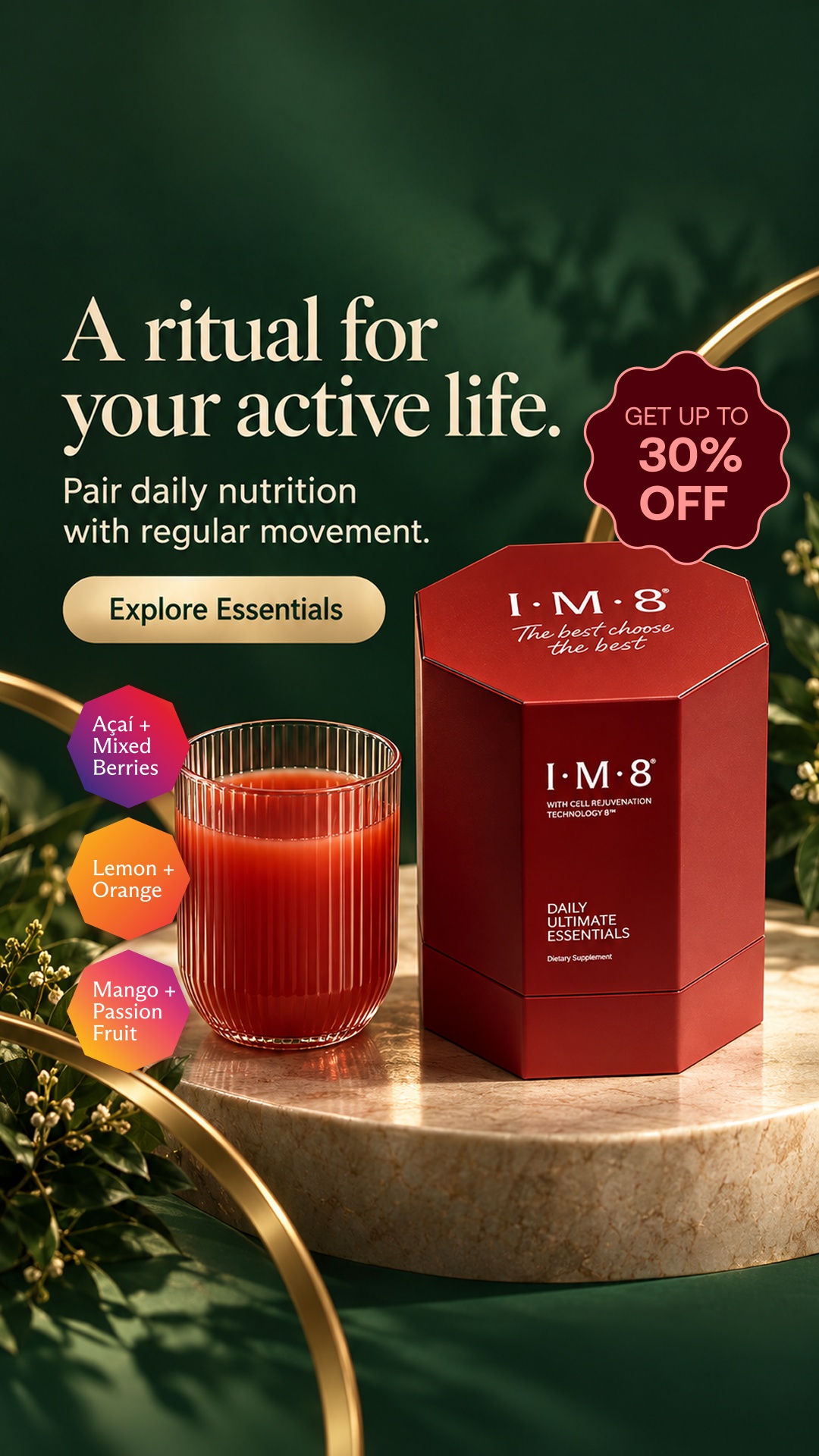 IM8 Health Facebook ad: Give Your Joints a Place in Your Routine