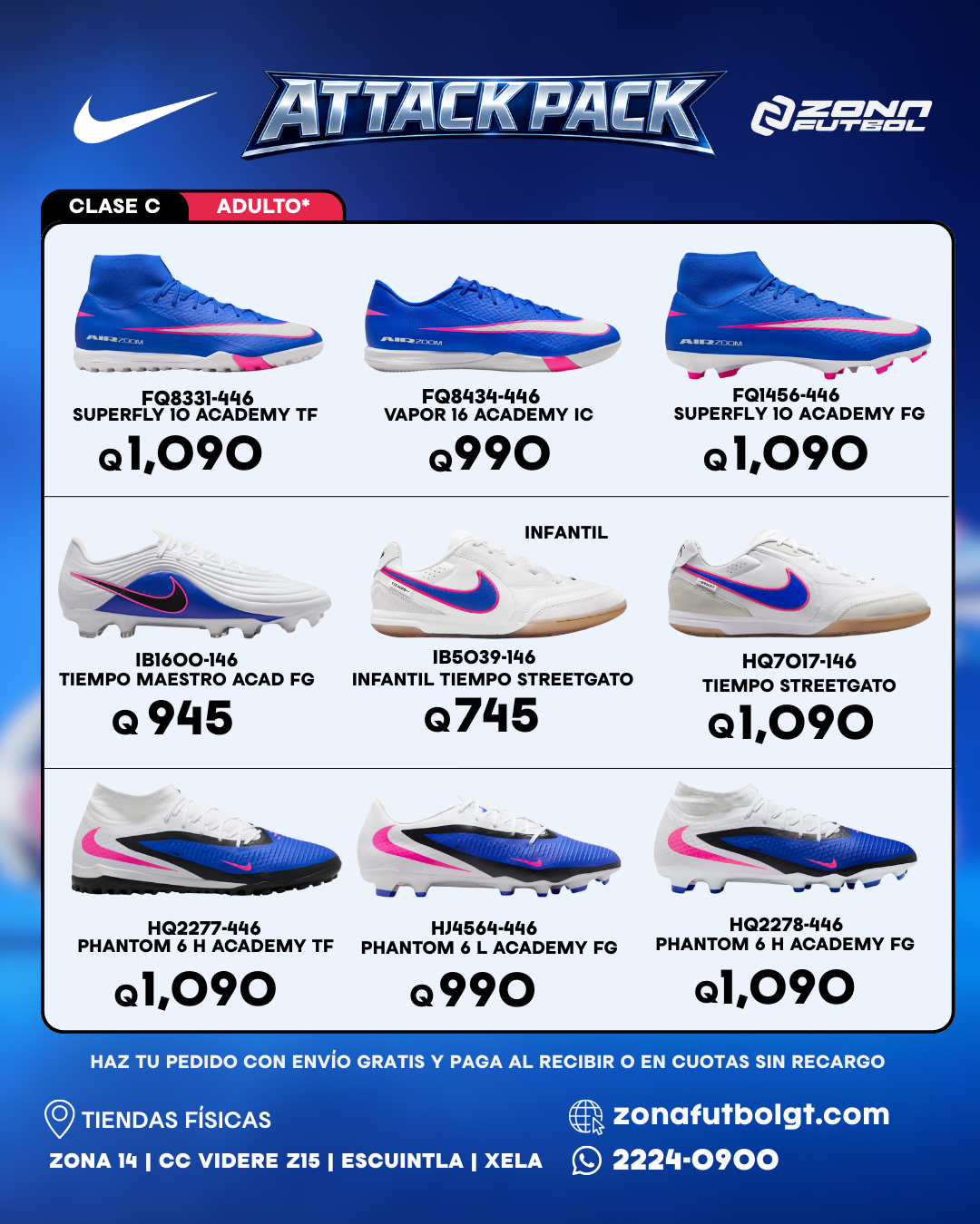 Zona Fútbol Guatemala Facebook ad: Llegó el Attack Pack Elige tu modelo Vapor…