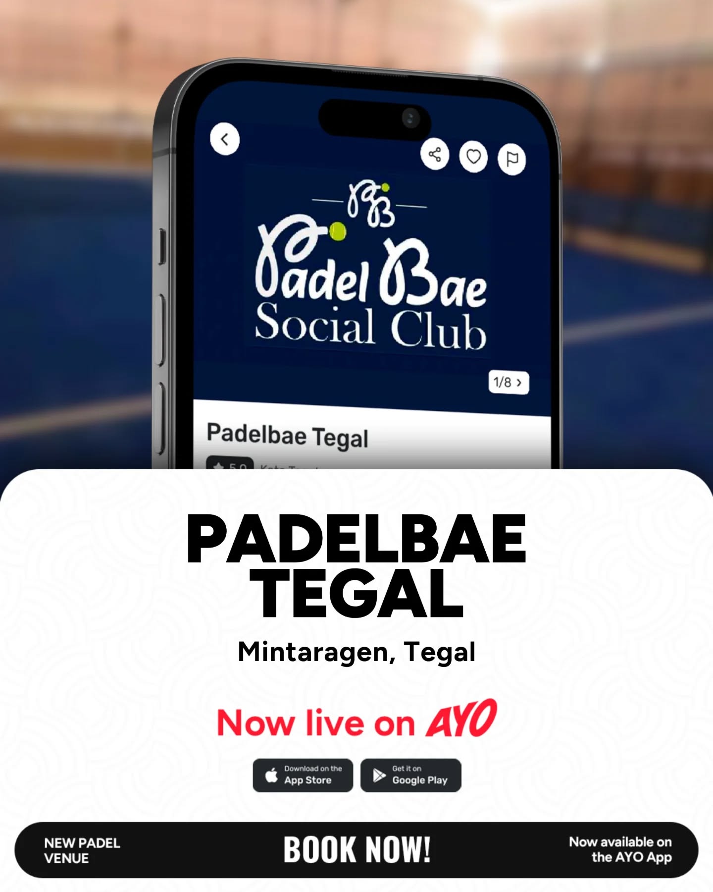 Booking AYO Facebook ad: Booking lapangan Padelbae Tegal