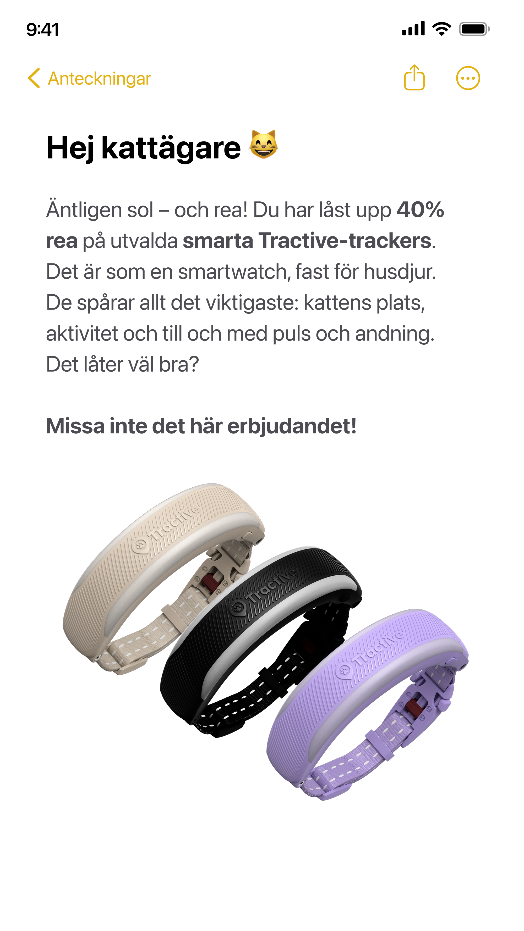Tractive Facebook ad