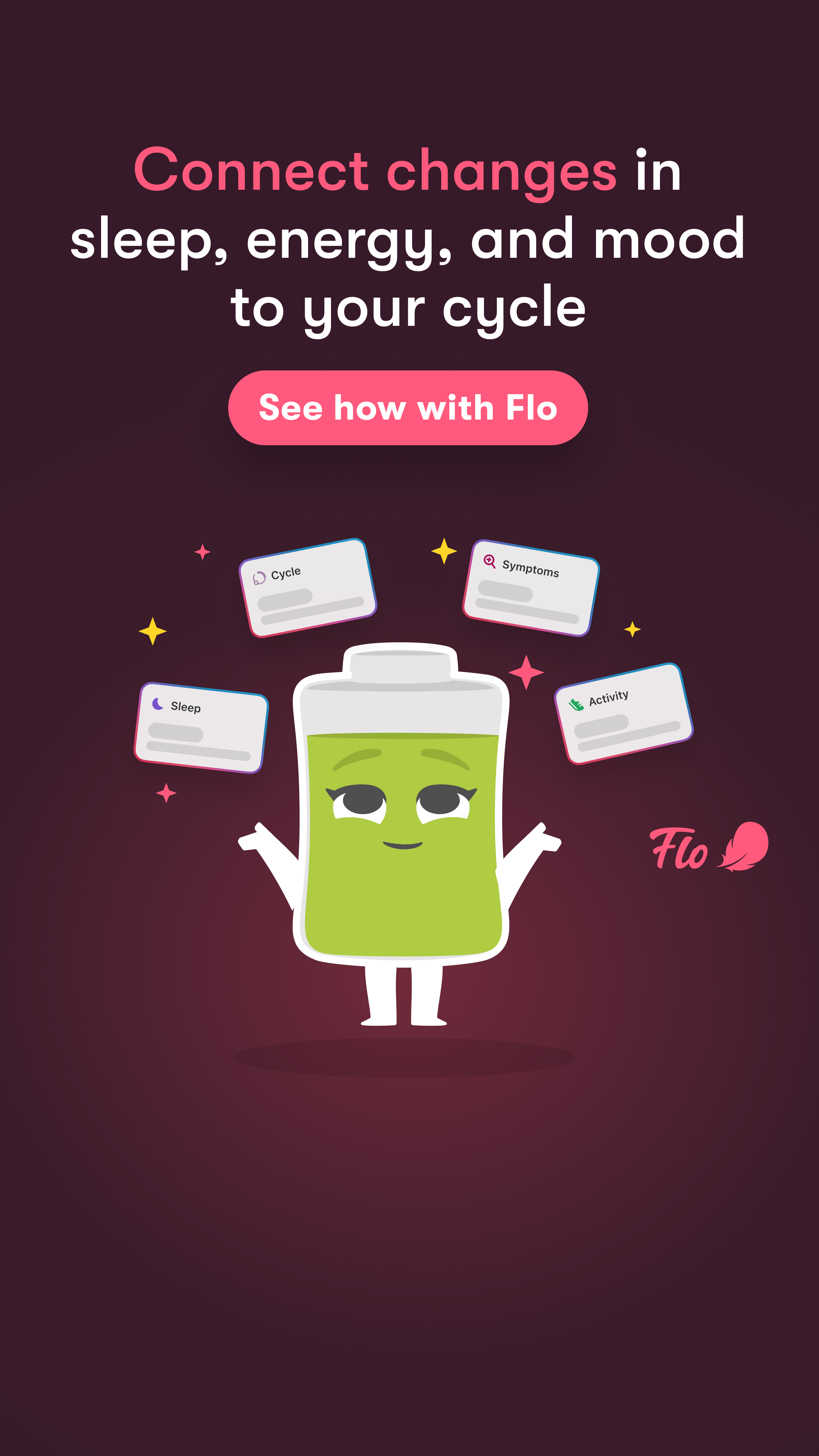 Flo Health App Facebook ad: Start using Flo today!