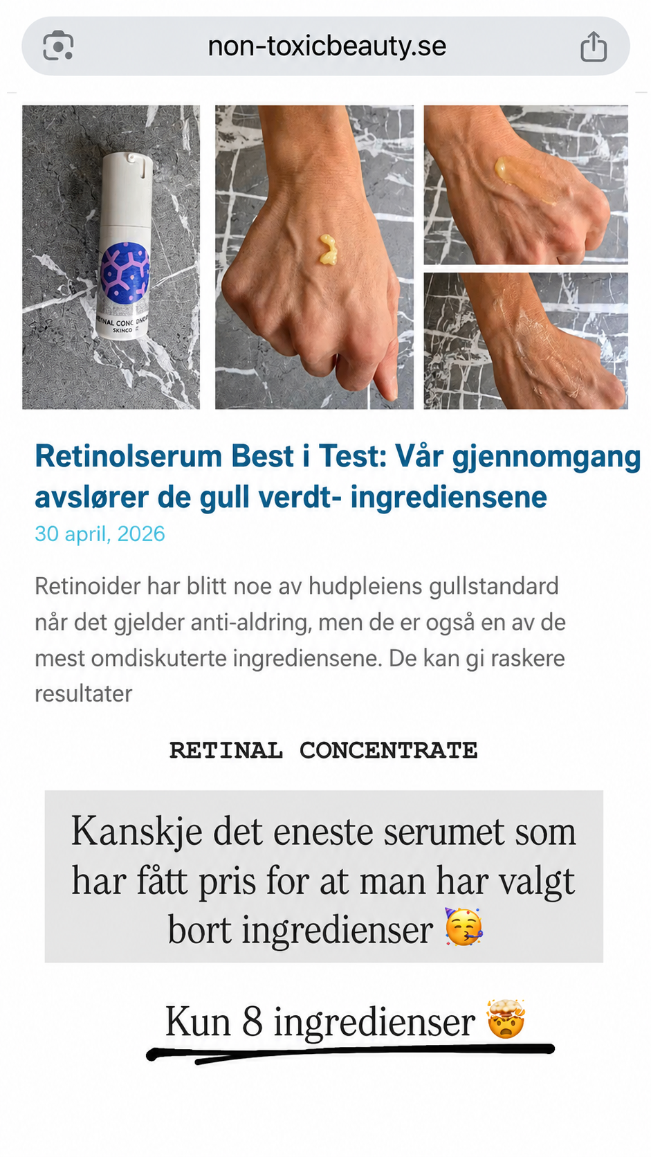 Skinome Facebook ad