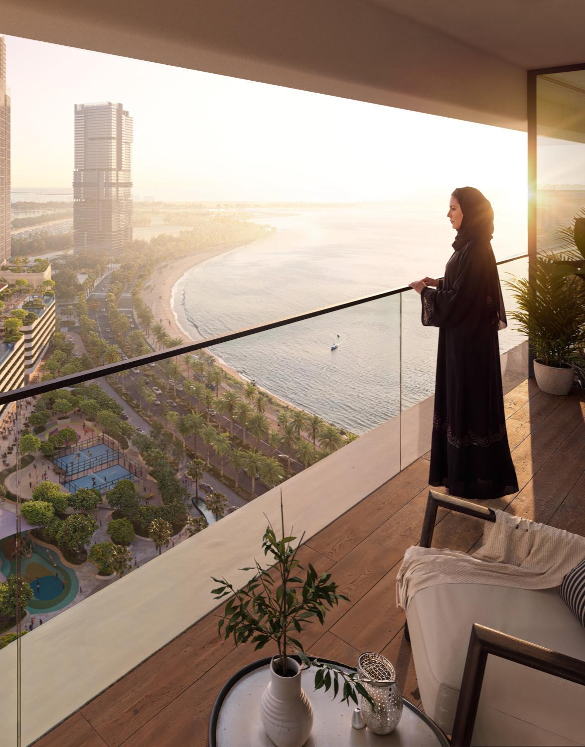 West Gate Real Estate Facebook ad: Beachfront living.starting from just AED 849K