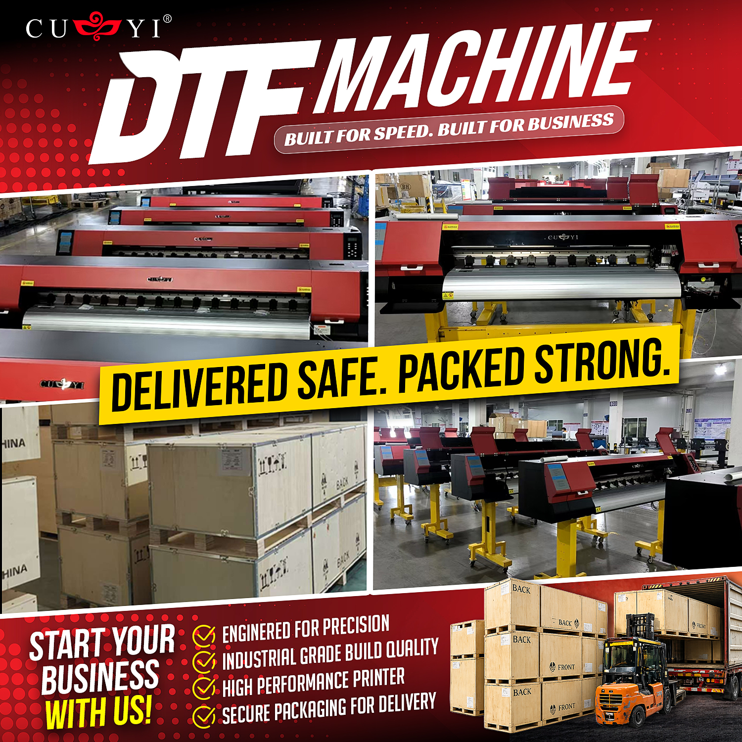 CUYI Large Format Machines Facebook ad: START YOUR PRINTING BUSINESS WITH A PROFESSIONAL DTF…