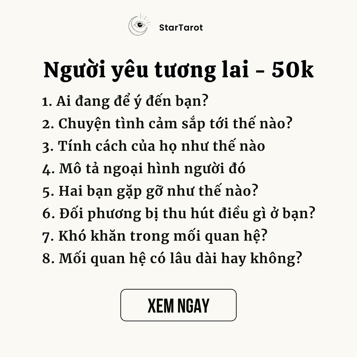 Star Tarot Fanpage Facebook ad: ƯU ĐÃI SIÊU RẺ 50k/8câu TRẢI BÀI MỌI…