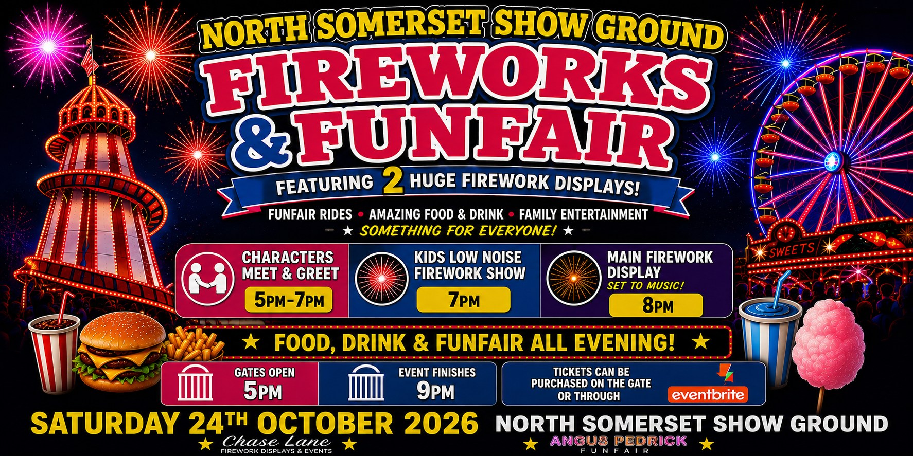 Inflatable Theme Park, UK Facebook ad: North Somerset Show Ground Fireworks & Funfair 2026