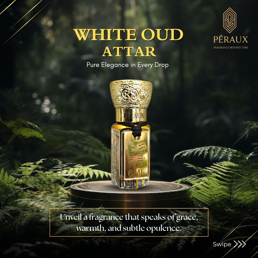 Péraux Fragrance Beyond Time Facebook ad: Introducing the Essence of Luxury Péraux White Oud…