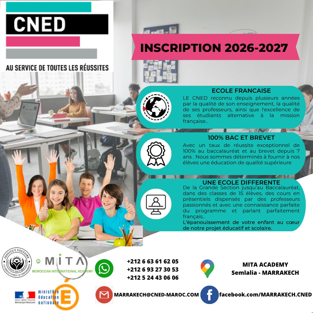 Marrakech CNED Facebook ad: Les inscriptions pour le CNED MAROC sont ouvertes!