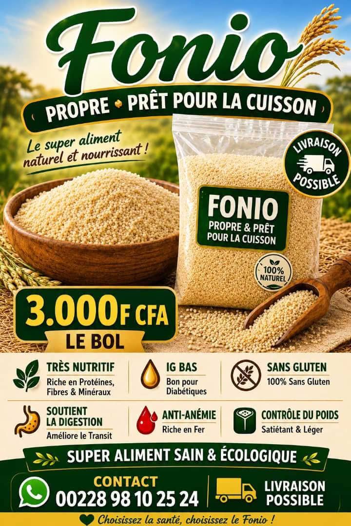 Nael Facebook ad: Le fonio contrôle le poids et la glycémie.