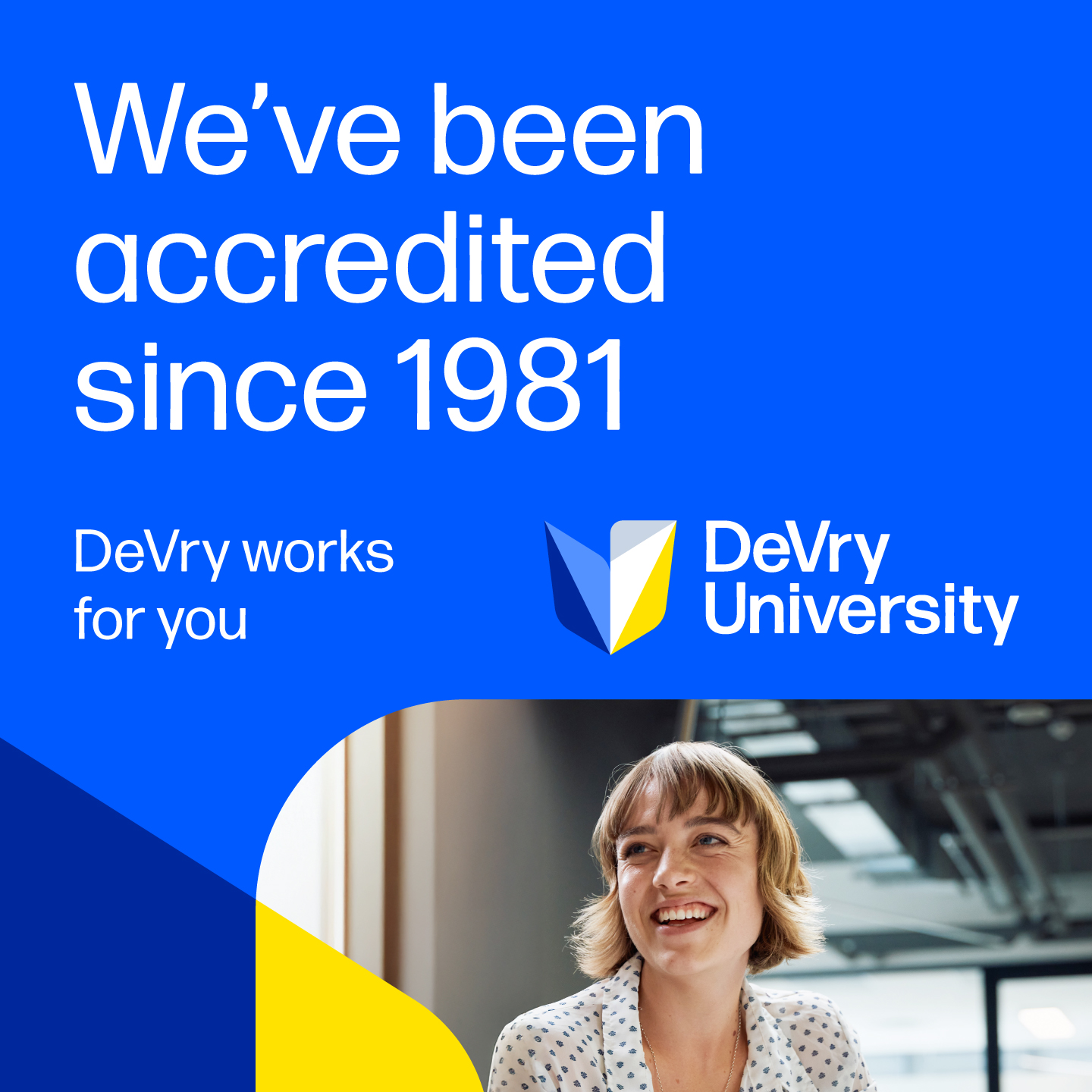 DeVry University Facebook ad: Academic excellence​