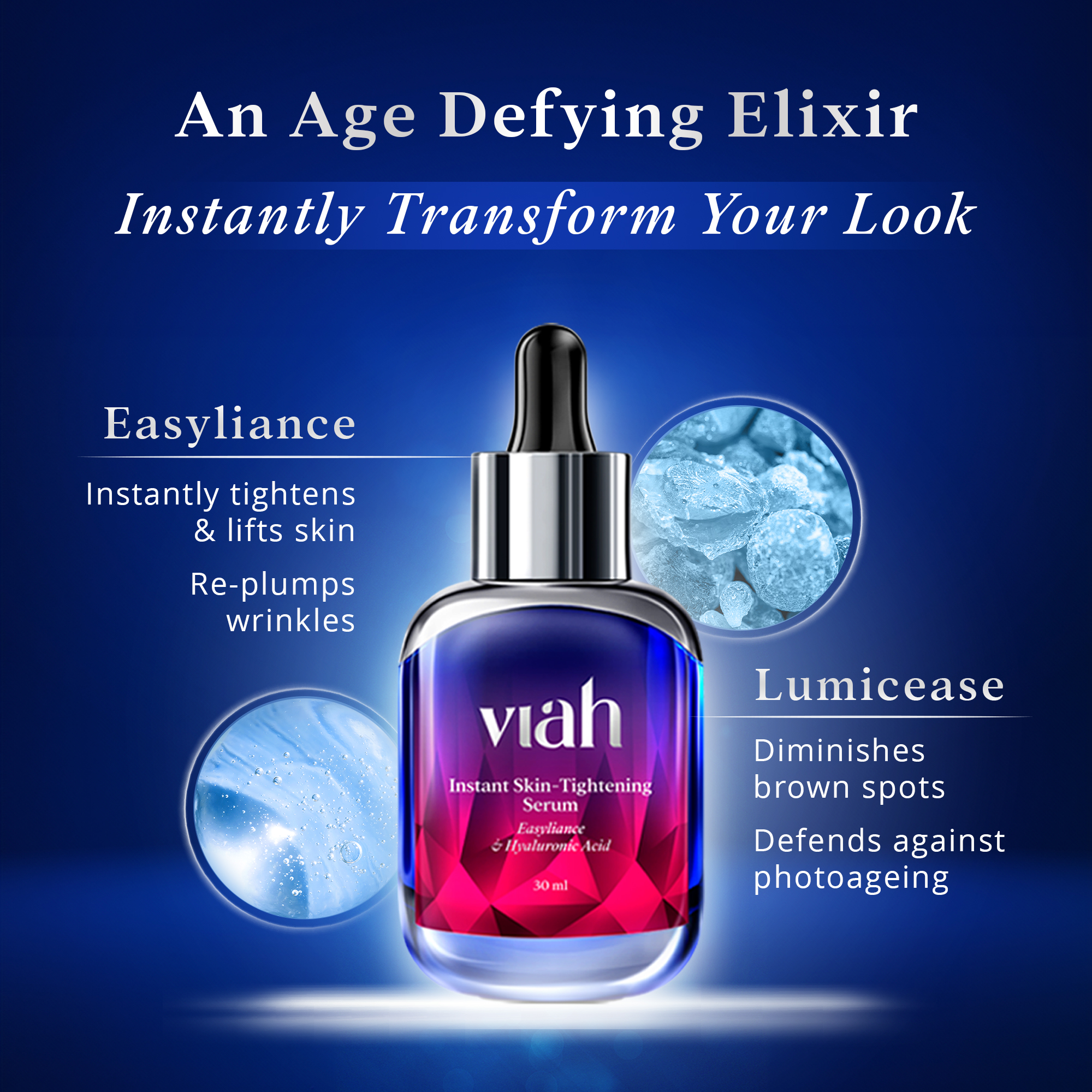 Viah Beauty Facebook ad: Flat 20% OFF on Skin Serums