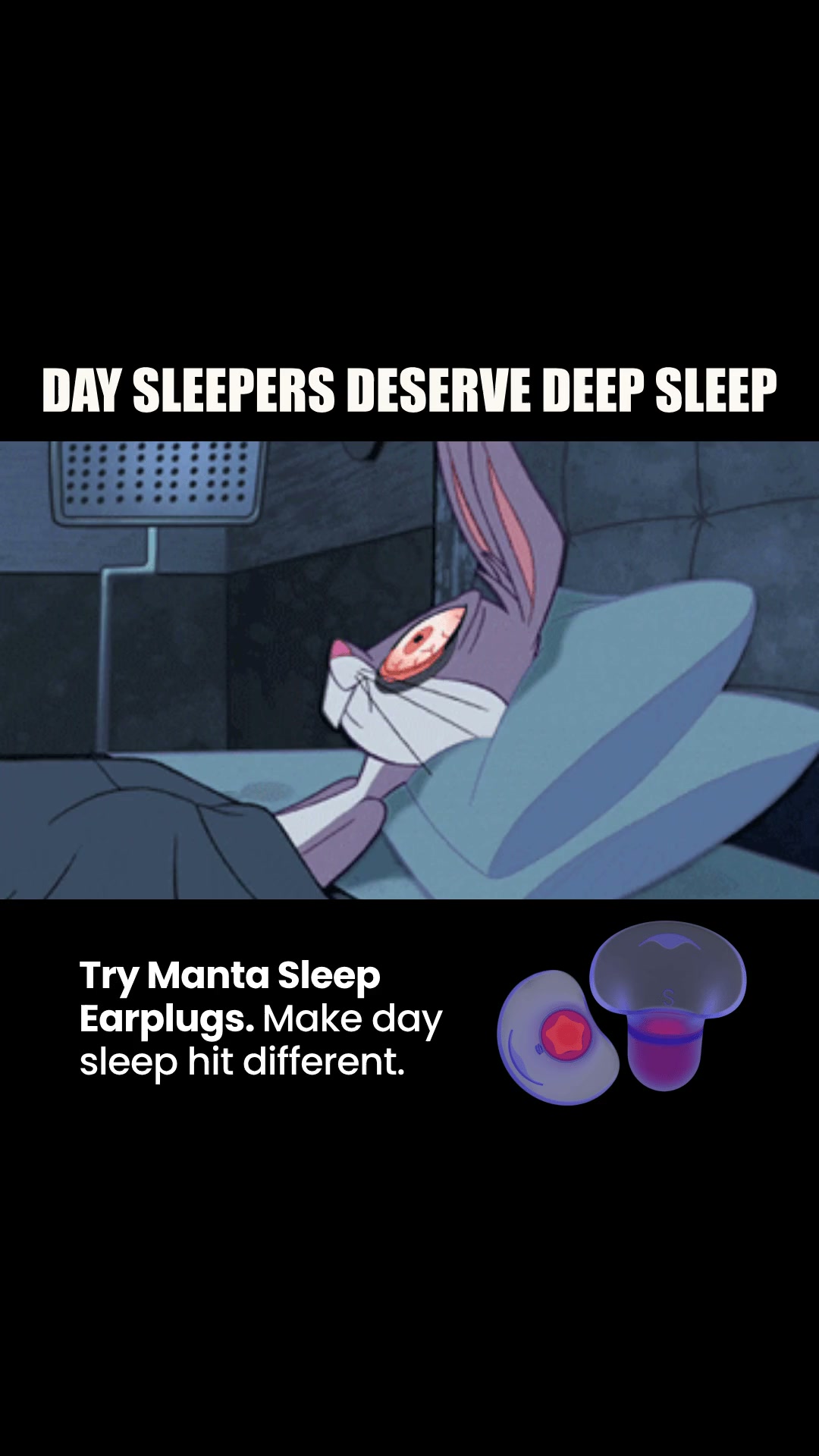Manta Sleep Facebook ad: Day Sleep Deserves Quiet Too