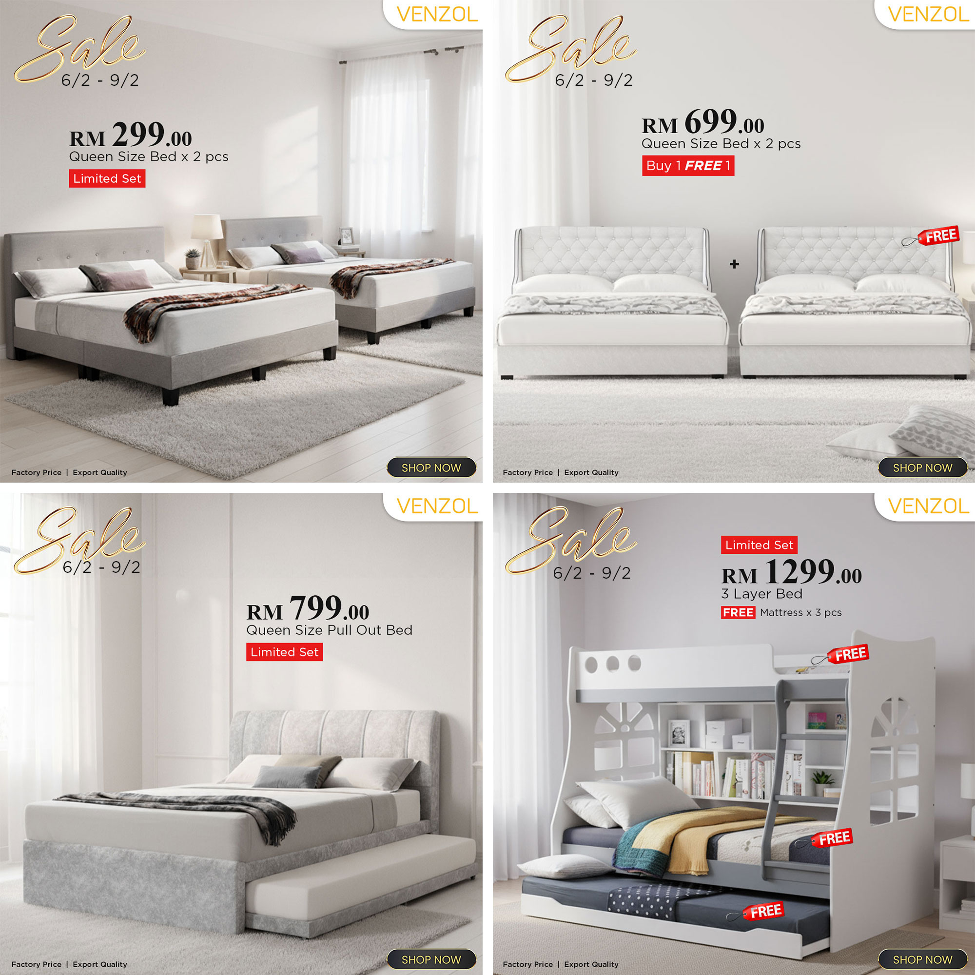 Venzol Concept Store Facebook ad: Tanjung Lumpur Outlet 4 Hari Promosi!