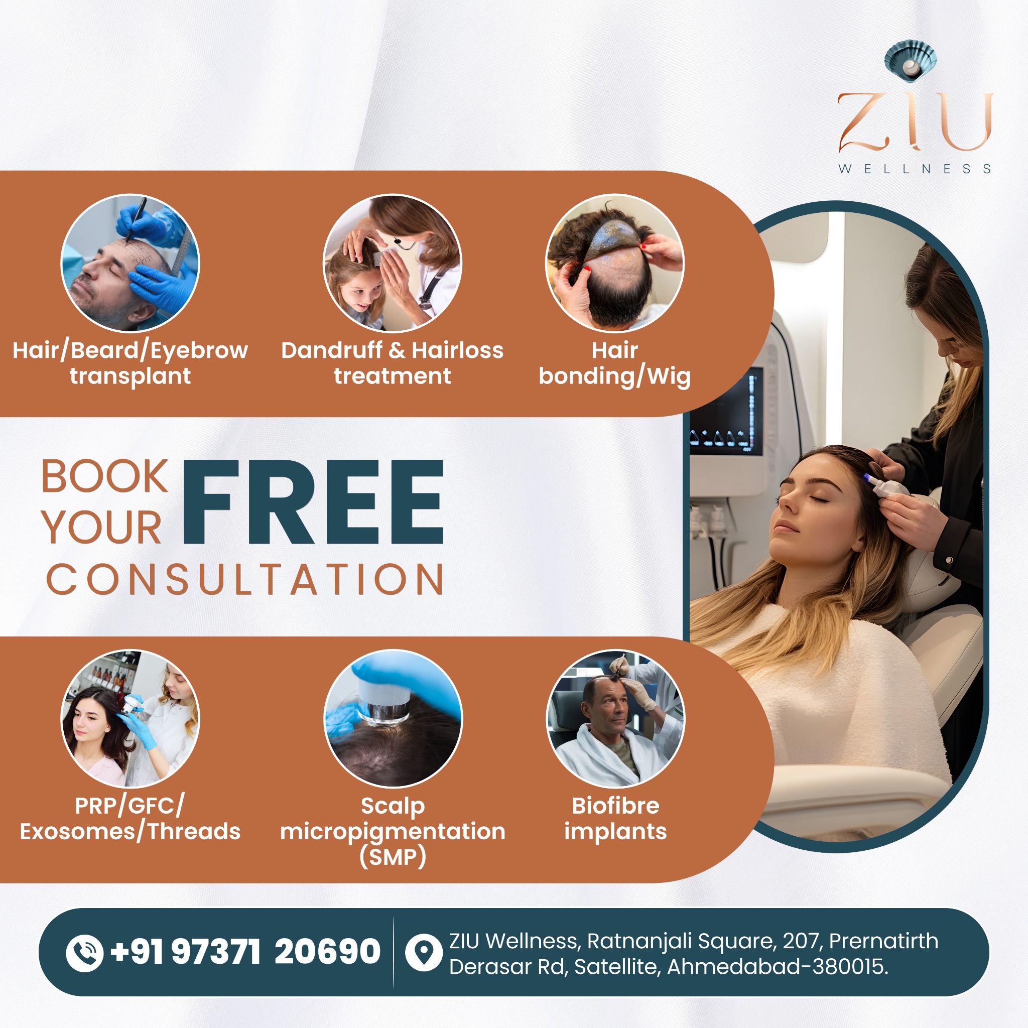 Ziu Aesthetics by Dr. Ashish Raja - Hair Transplant & Skin Clinic Facebook ad: Restore Your Hairline. Clinically.