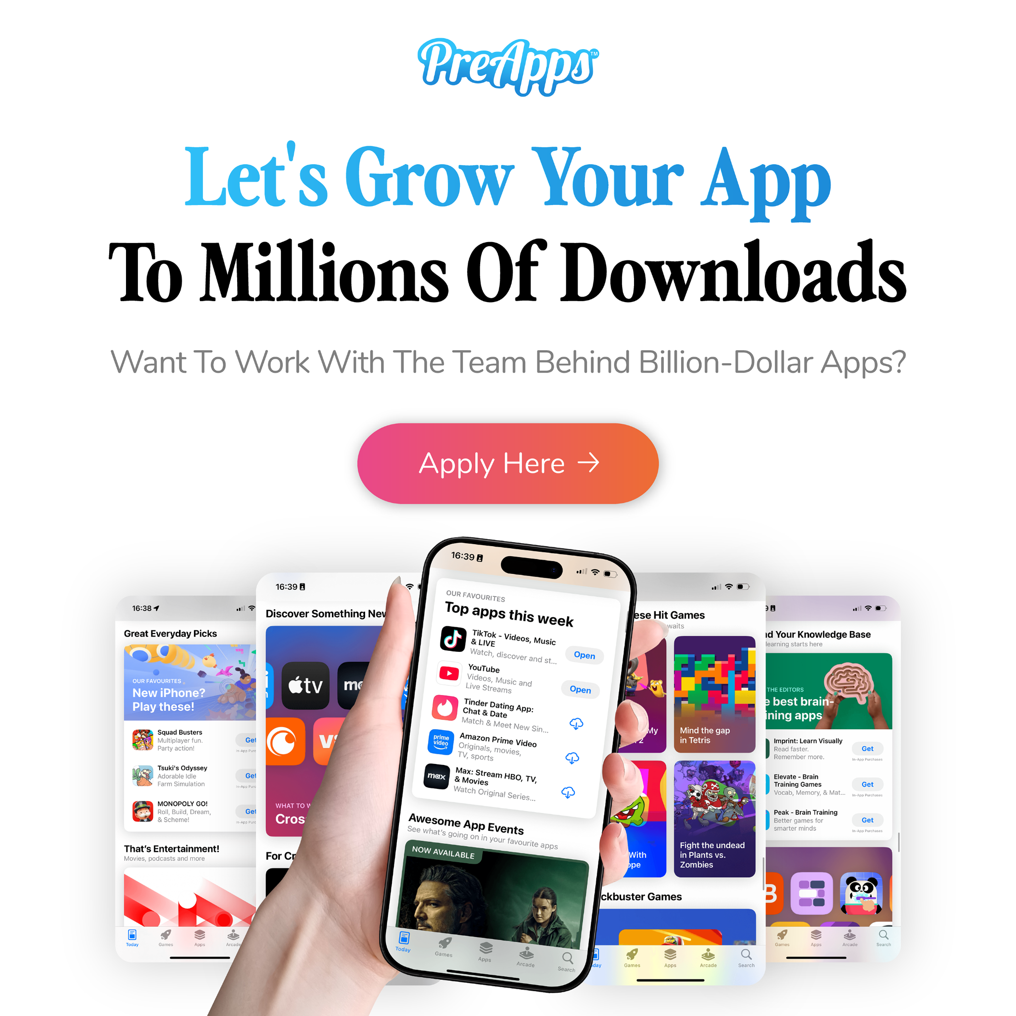 PreApps - #1 App Marketing Agency Facebook ad: #1 App Growth Agency