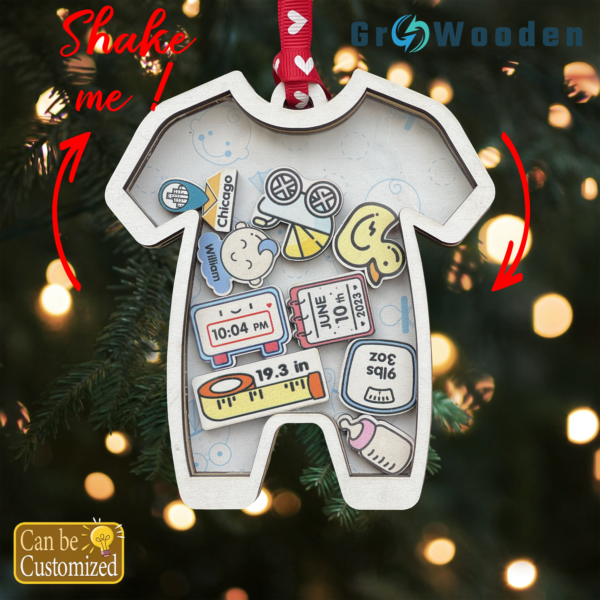 Growooden - Family Gifts Facebook ad: Baby's First Christmas Ornament 2023