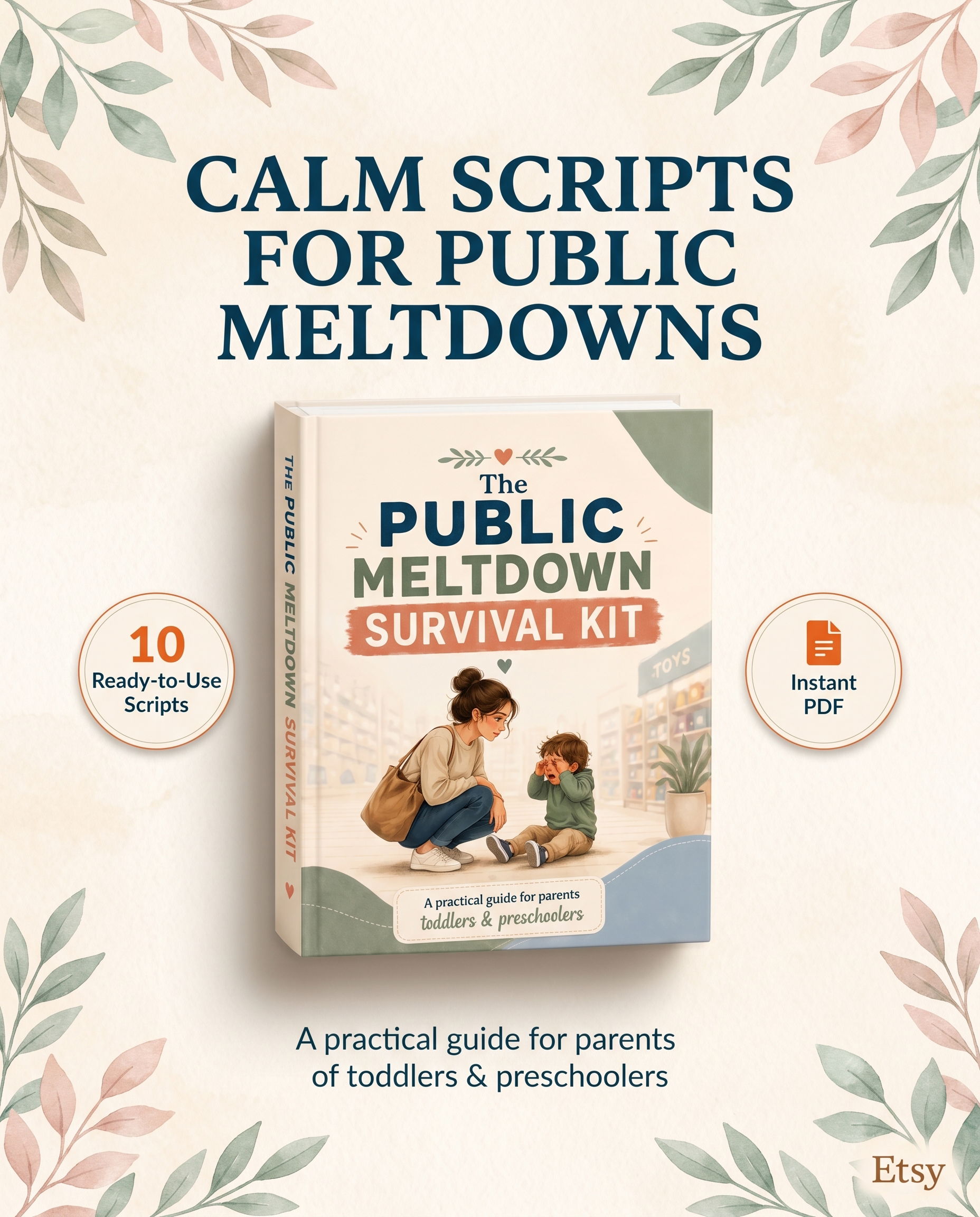 CalmKidblueprint Facebook ad: 10 Calm Scripts for Public Tantrums