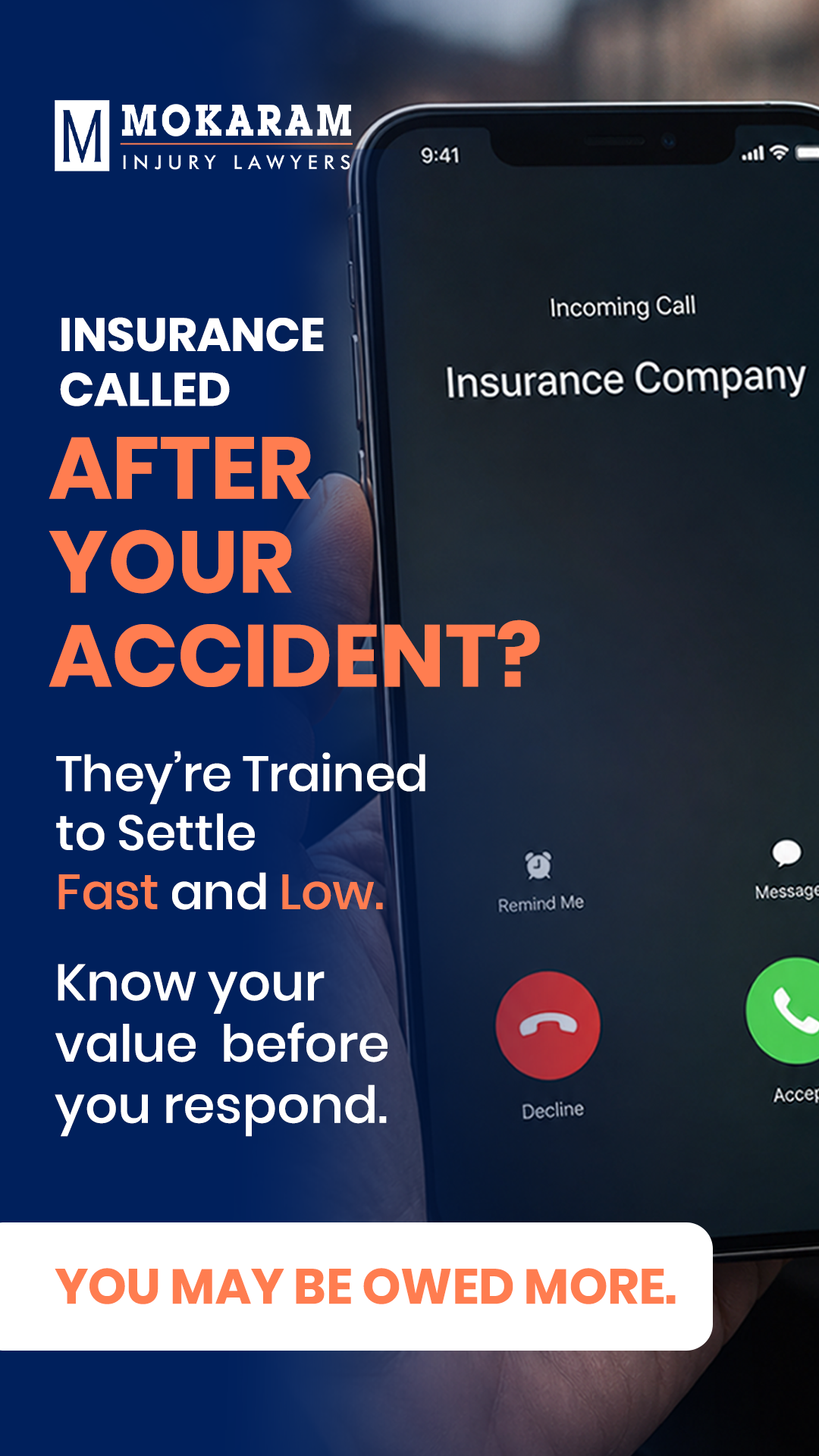 Mokaram Injury Lawyers Facebook ad from May 14, 2026