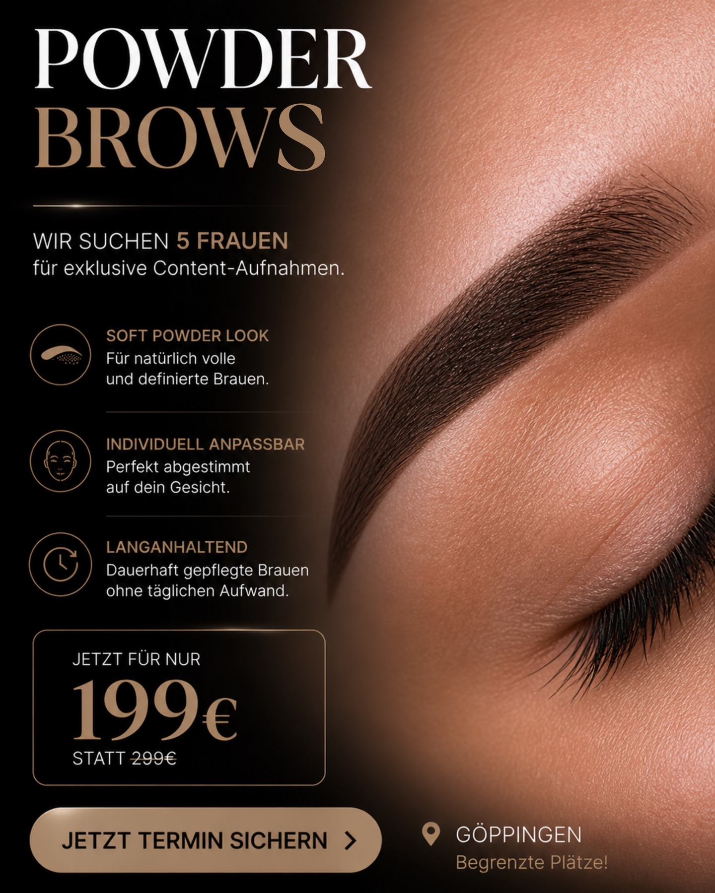 michelle_amosstudio Facebook ad: Du willst jeden Tag perfekte Augenbrauen, ohne Aufwand?