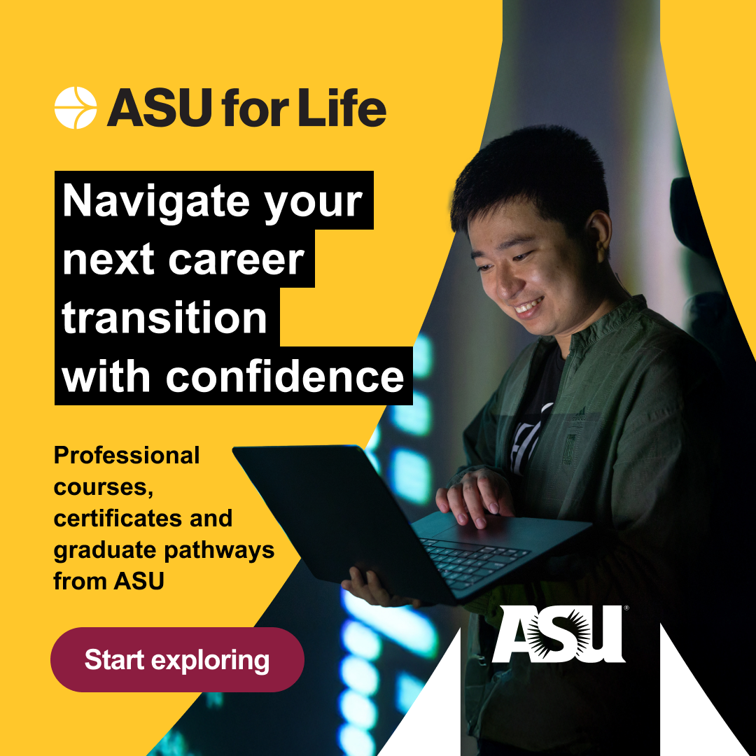 ASU for Life Facebook ad: AI-powered learning, designed around your goals